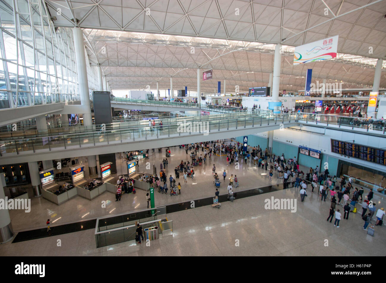 Hong Kong International Airport Terminal 1 , l'île de Chek Lap Kok, République populaire de Chine Banque D'Images