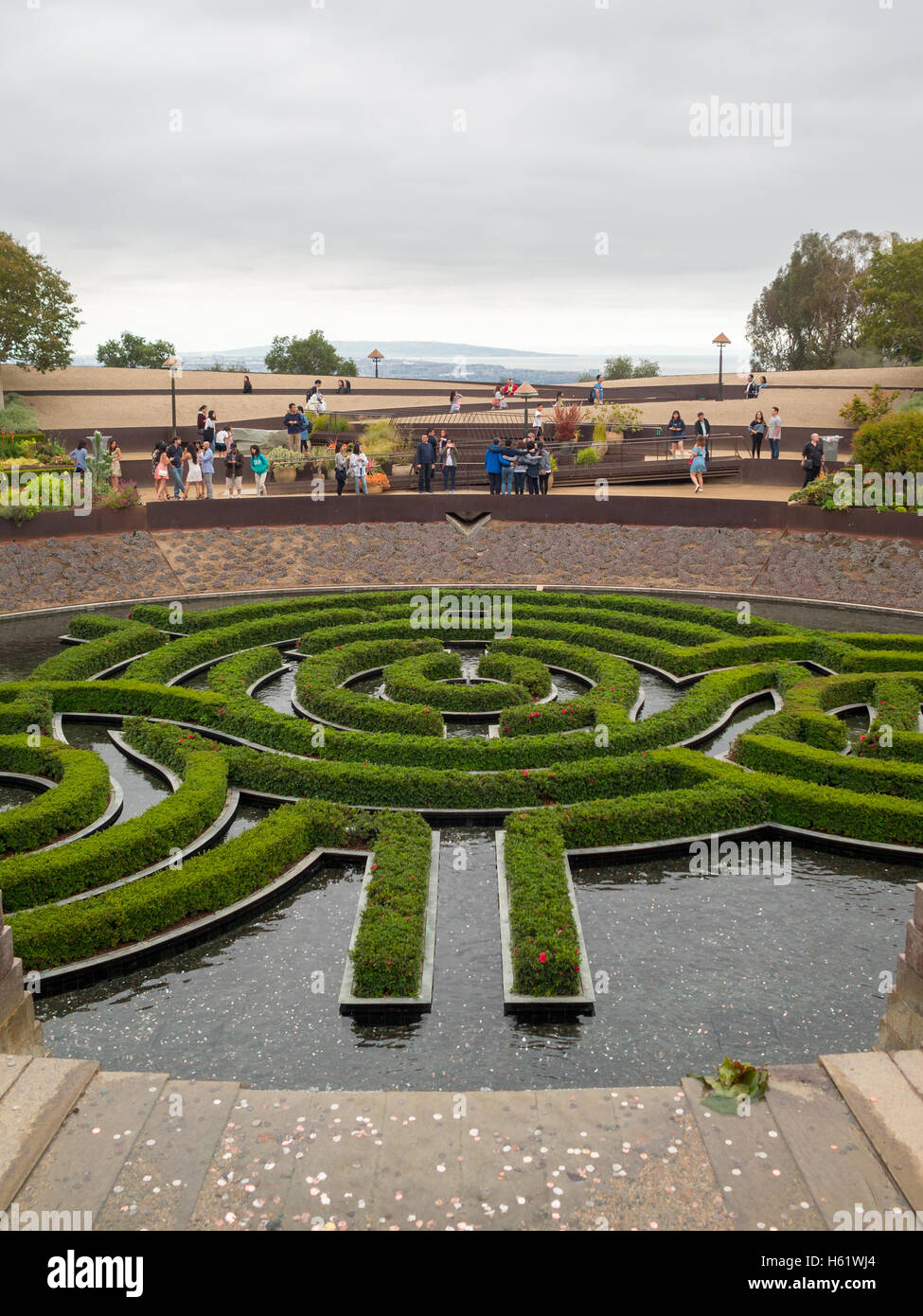 Getty Center fontaine de jardin Banque D'Images