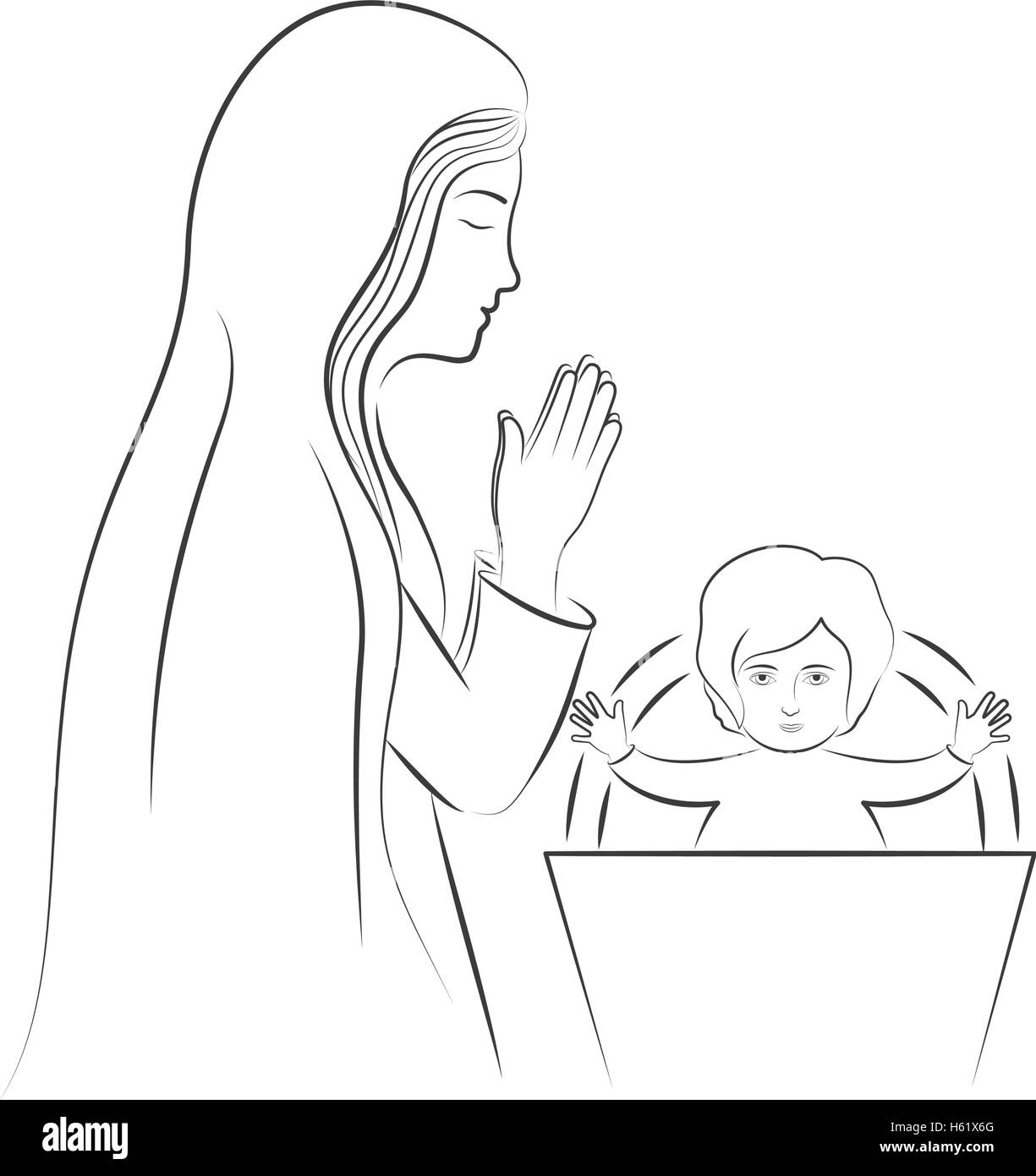 La conception de la Vierge Marie Illustration de Vecteur