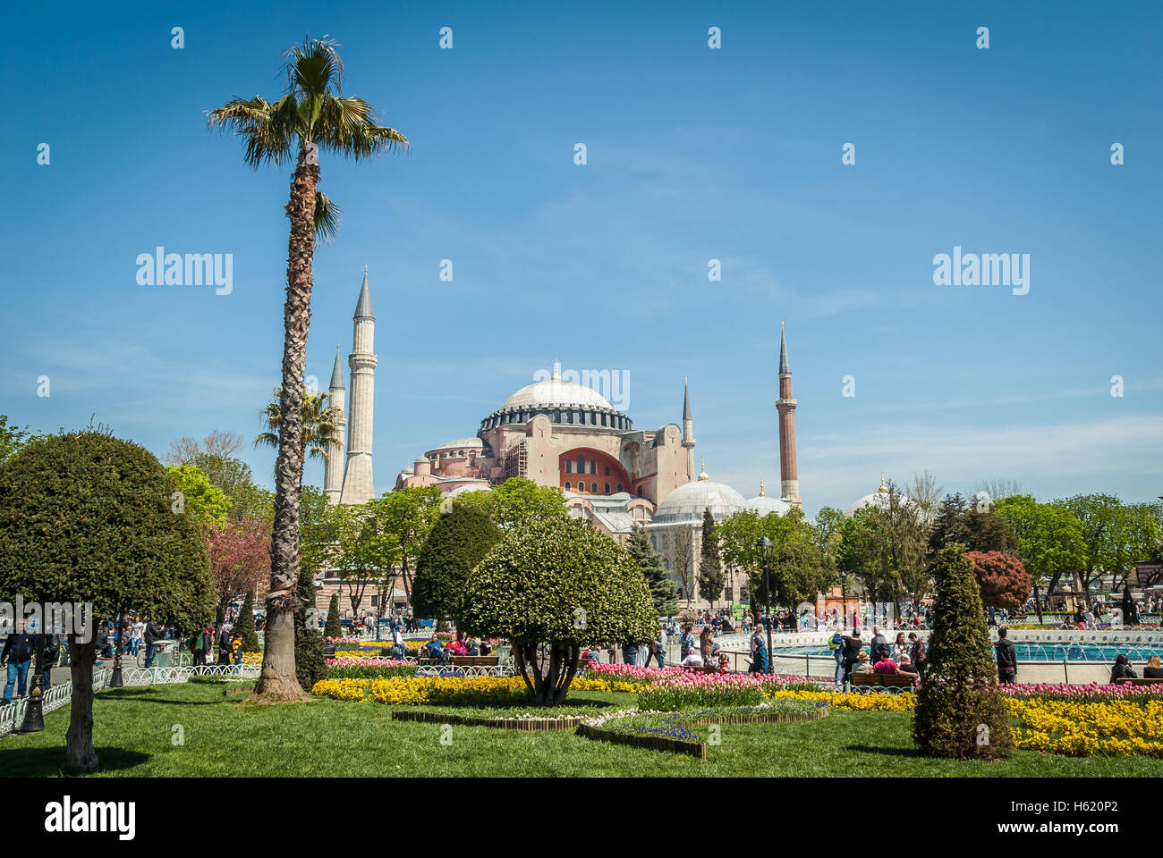 Le musée Sainte-Sophie, Istanbul, Turquie. L'extérieur de la mosquée Sainte-Sophie à Istanbul, Turquie Banque D'Images