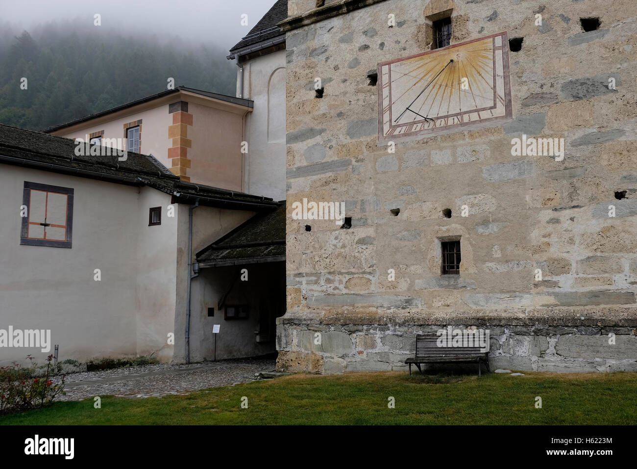 Abbaye de Saint John, Müstair, Suisse. UNESCO World Heritage. Banque D'Images