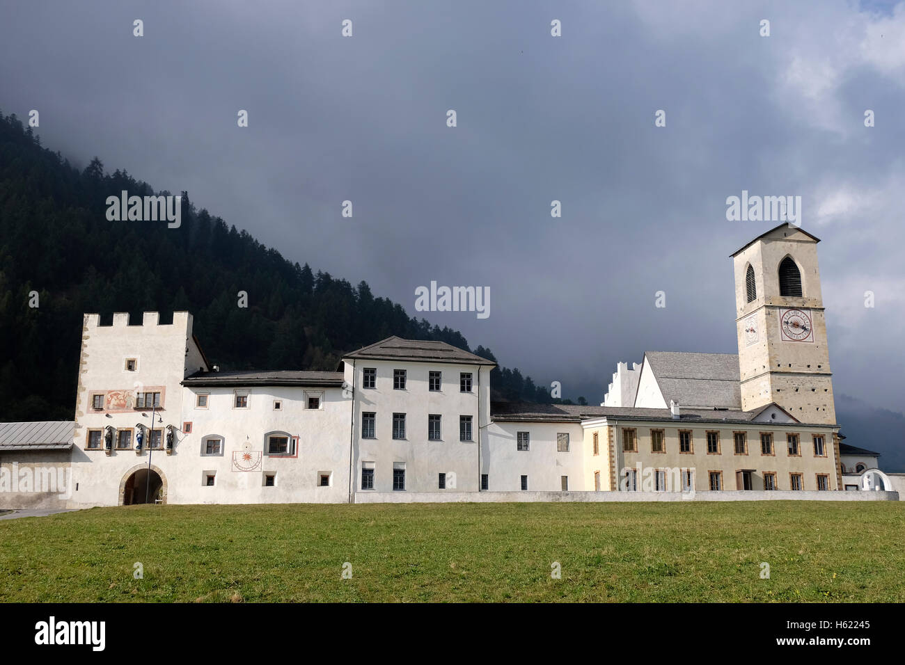 Abbaye de Saint John, Müstair, Suisse. UNESCO World Heritage. Banque D'Images