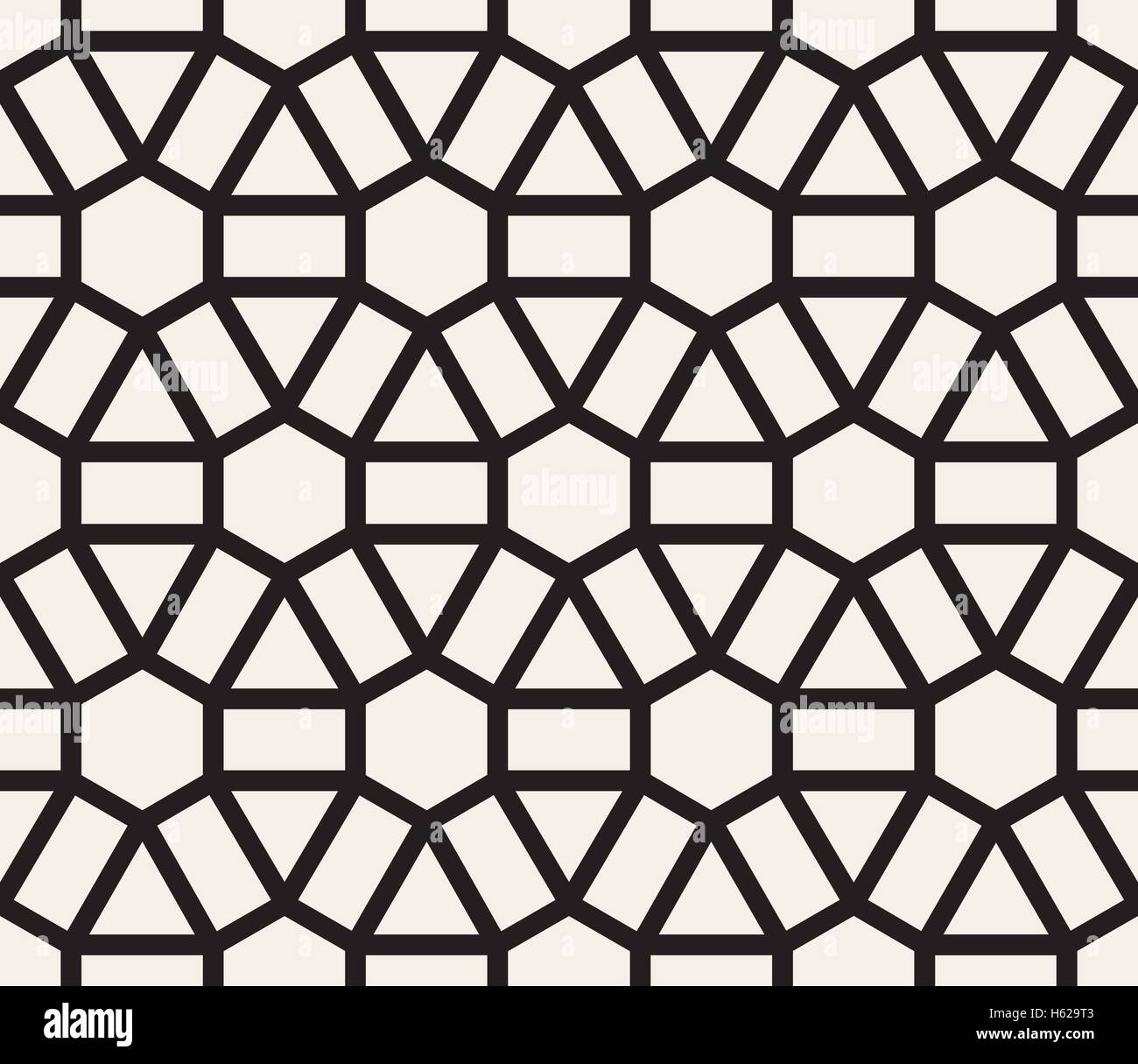 Seamless Vector noir et blanc motif dentelle géométrique Illustration de Vecteur