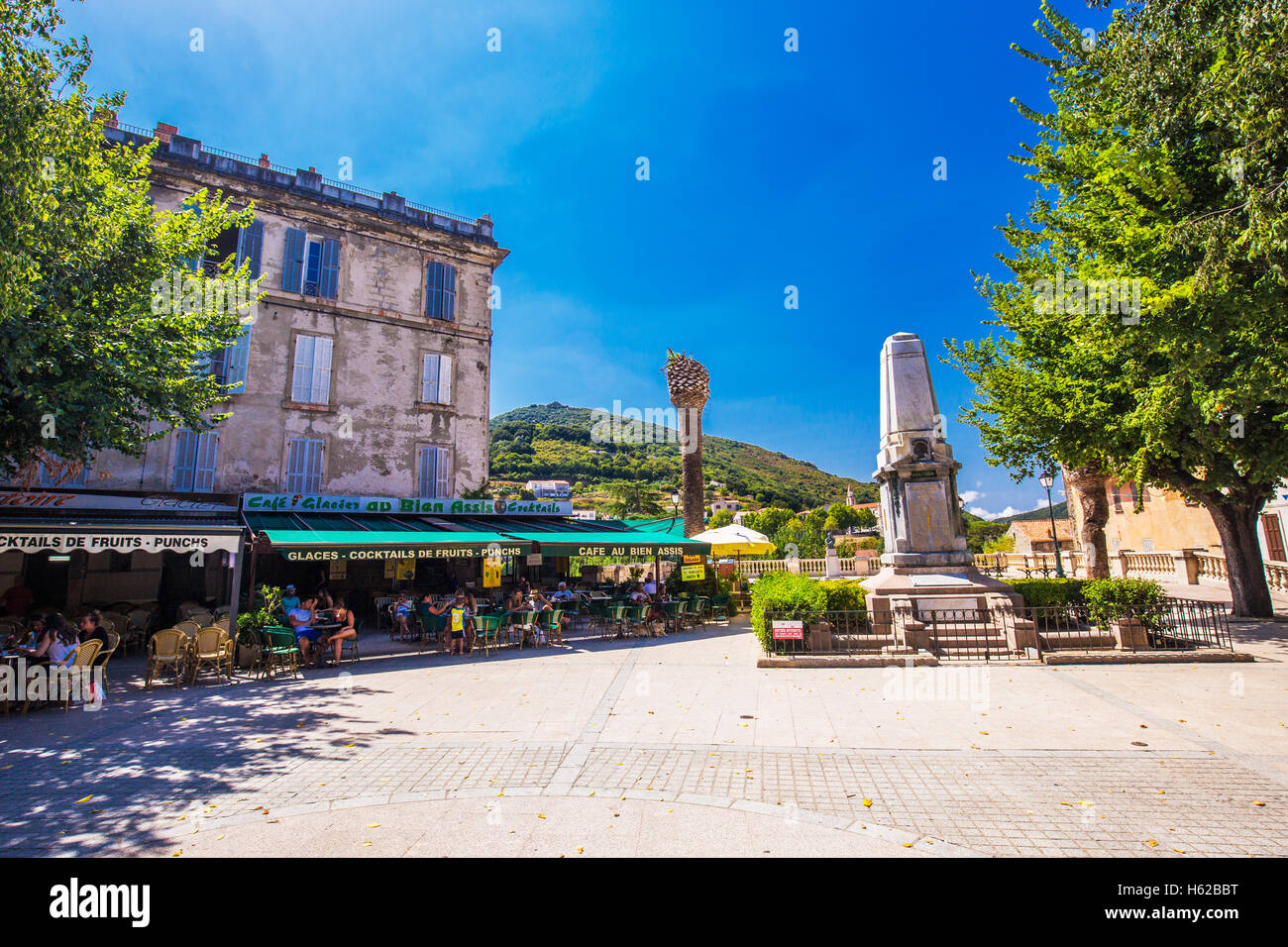 SARTENE, CORSE - 29 août 2016 - Centre de la vieille ville de la ville de Sartene, Corse, France, Europe. Banque D'Images