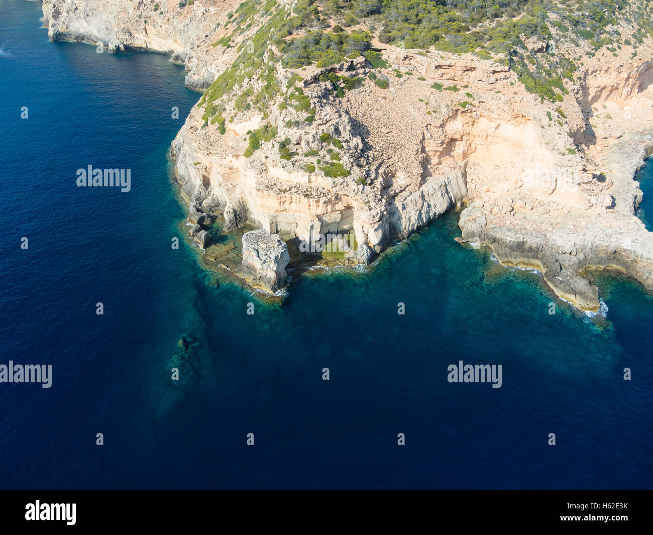 Espagne, Majorque, Palma de Mallorca, vue aérienne, Cala Rafeubetx Banque D'Images