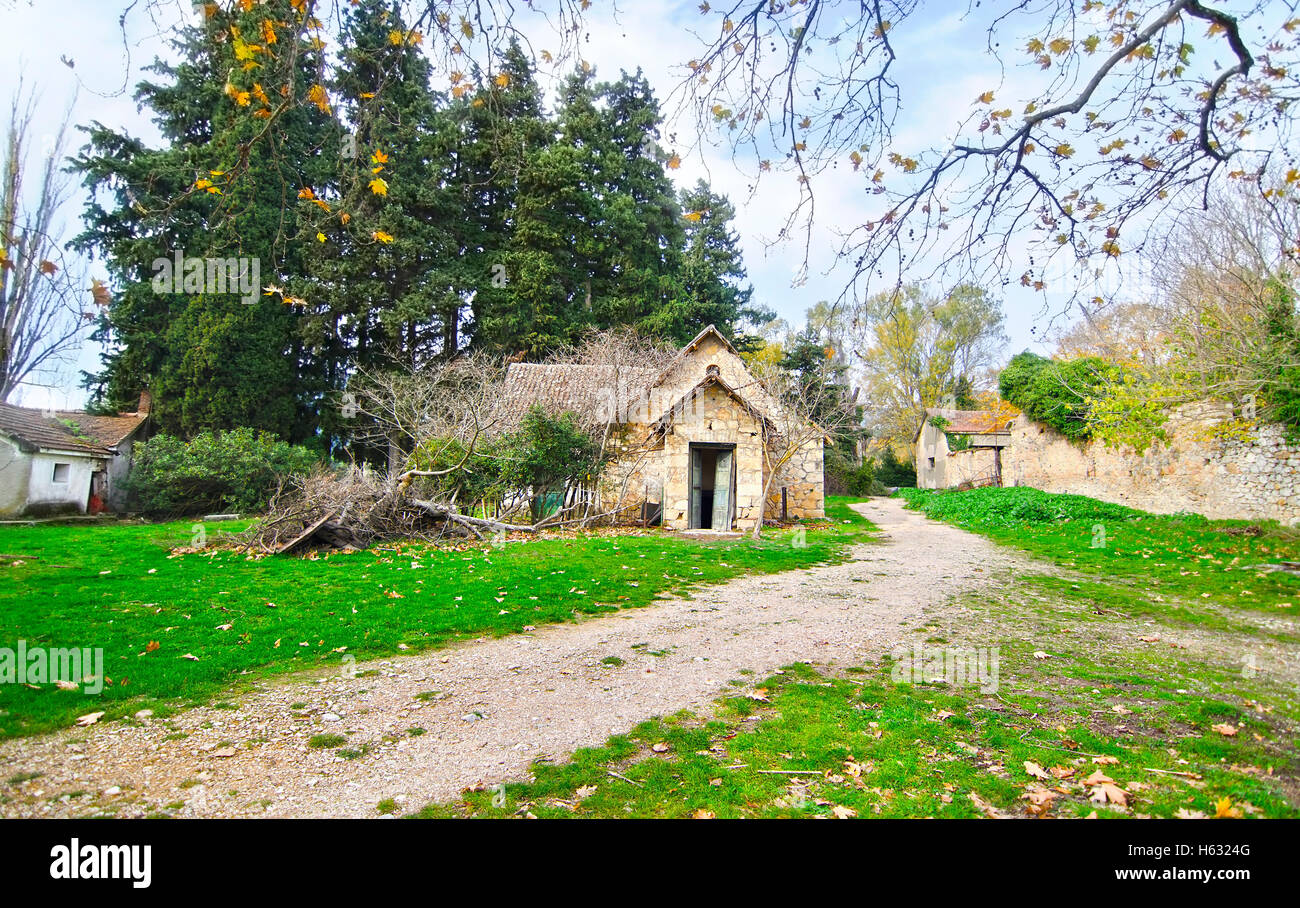 Maison abandonnée de Tatoi Palace Grèce Banque D'Images