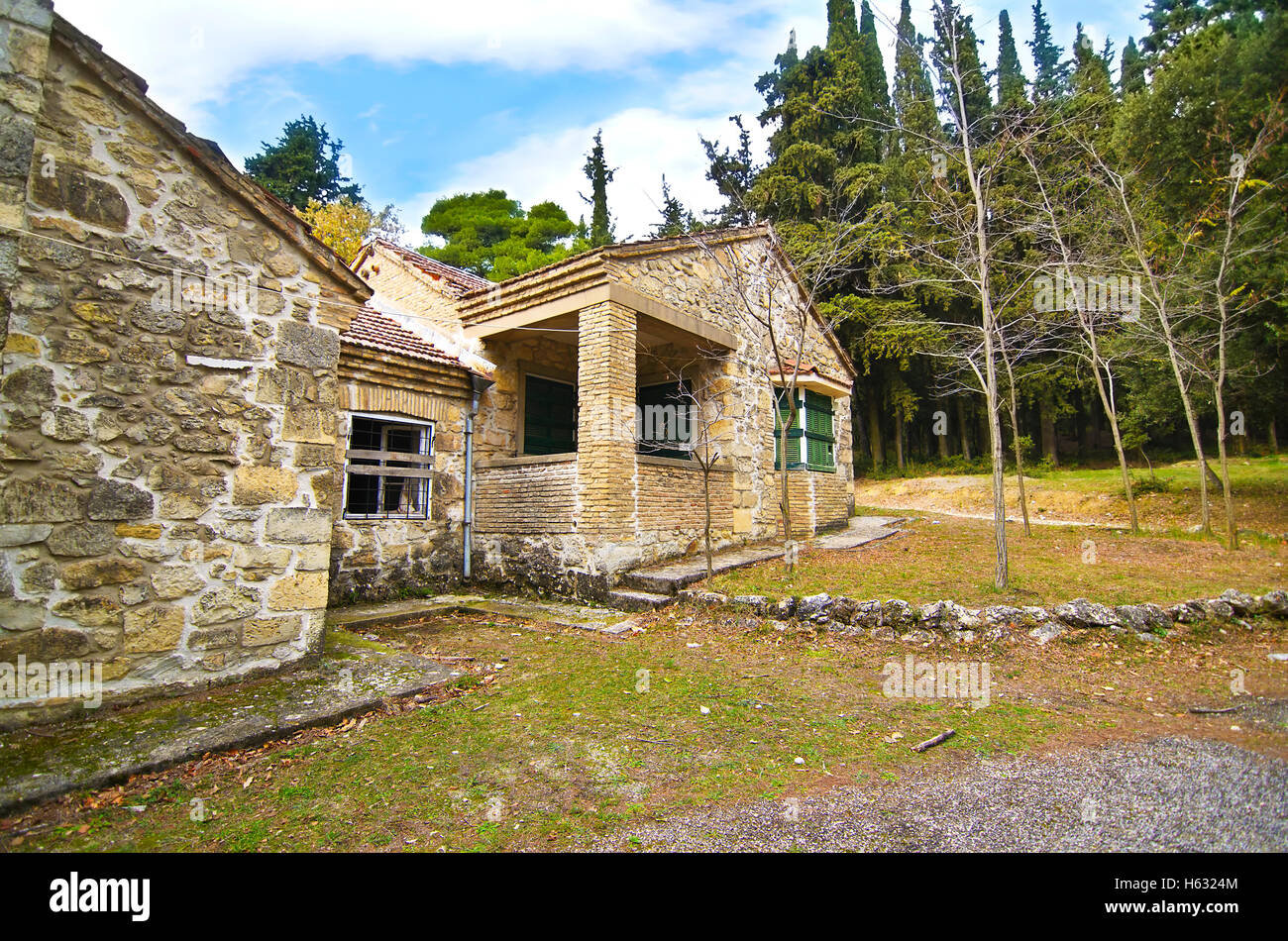 Maison abandonnée de Tatoi Palace Grèce Banque D'Images