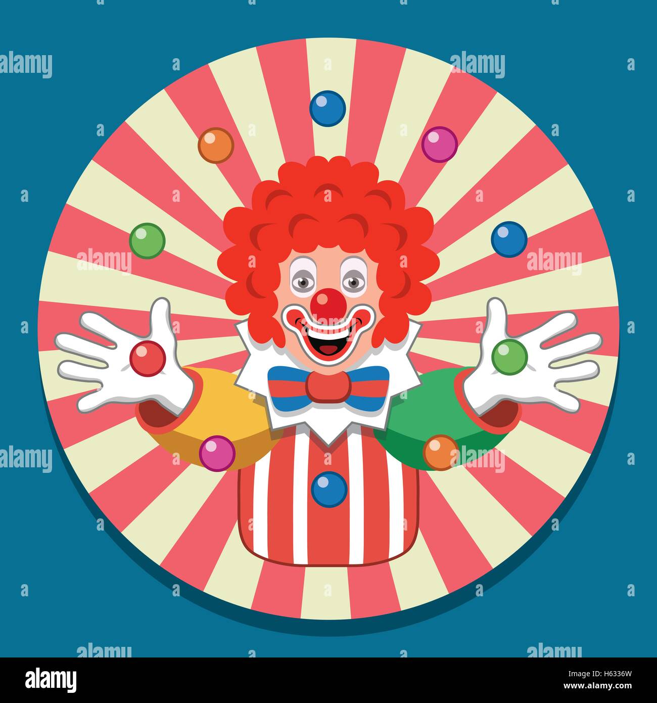 Vector background jonglage avec clown de cirque Illustration de Vecteur