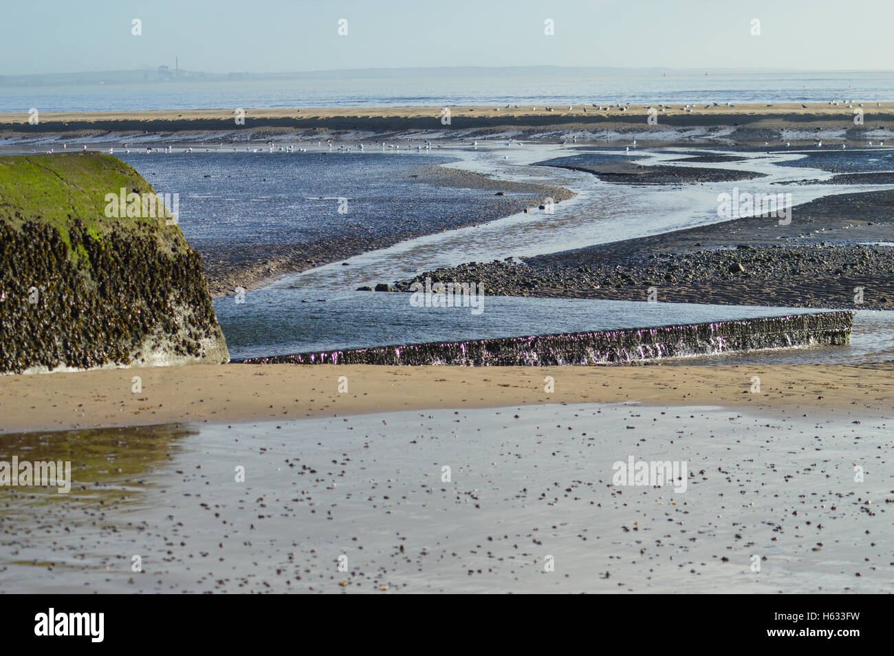 La baie de Swansea à demi-marée au printemps Banque D'Images