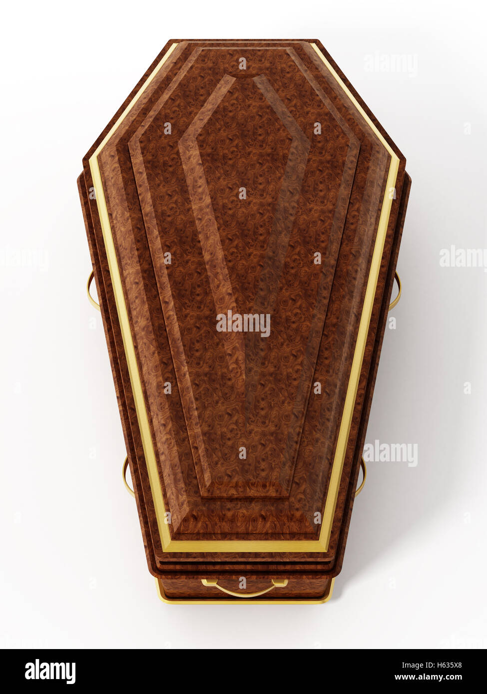 Coffin isolé sur fond blanc. 3D illustration. Banque D'Images