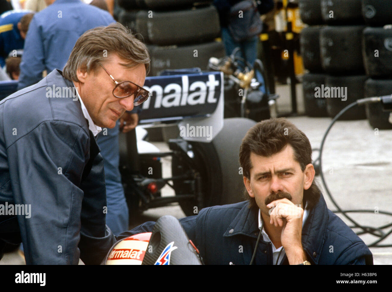 Gordon Murray et Bernie Ecclestone 1980 Banque D'Images