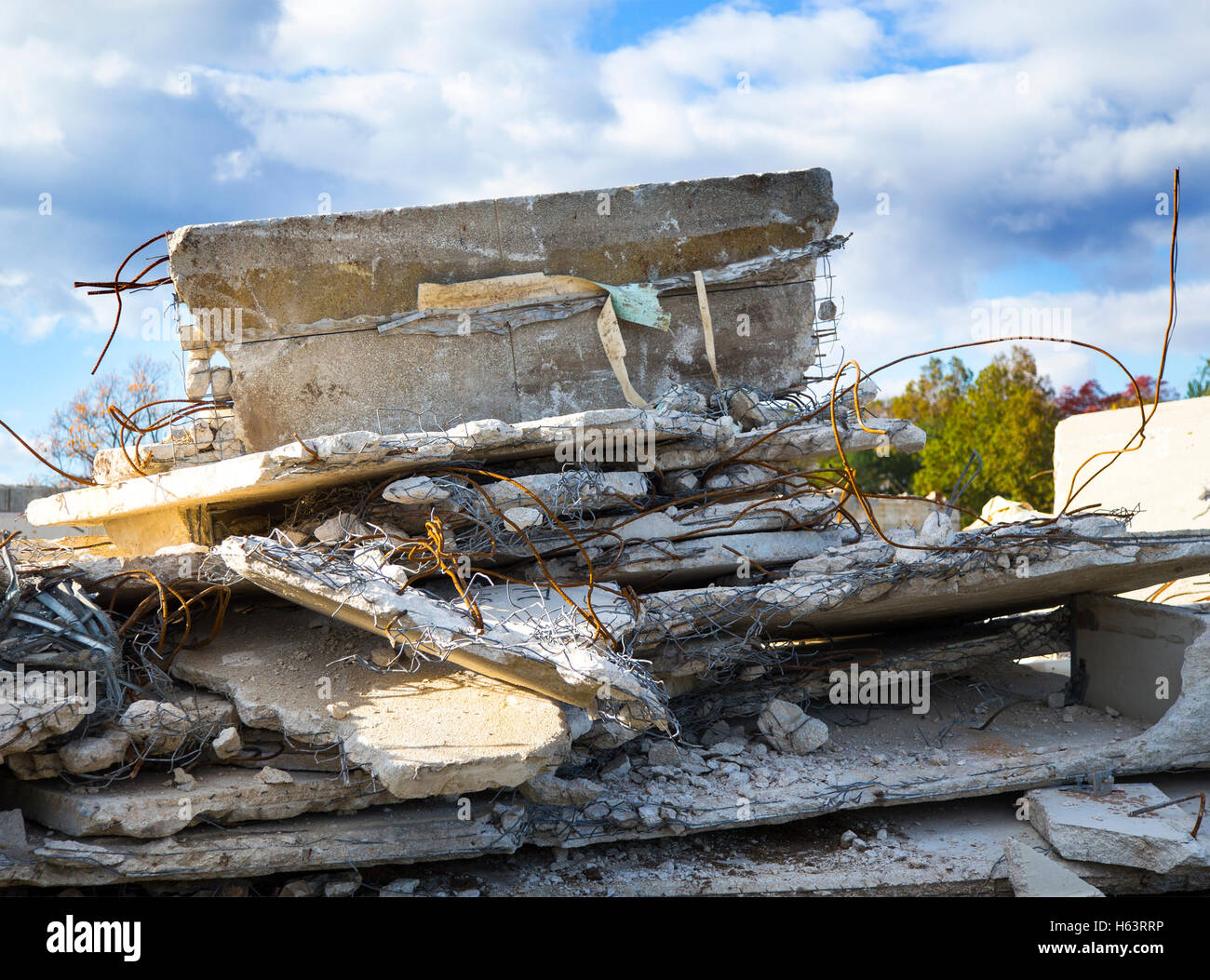 Un bâtiment démoli à Ramsey, New Jersey Banque D'Images
