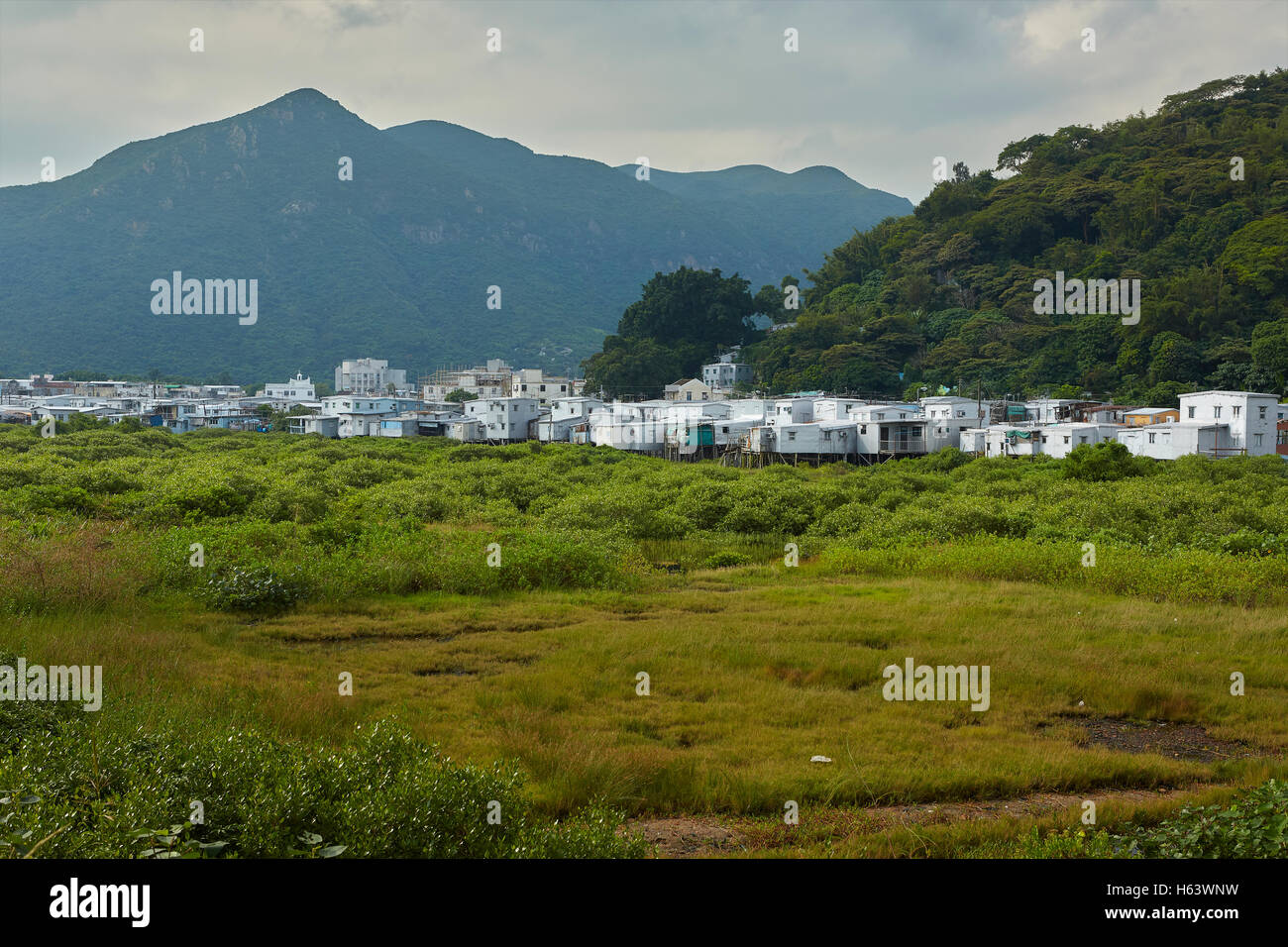 Tai O, village de pêcheurs préservé Rural chinois sur l'île de Lantau, à Hong Kong. Banque D'Images