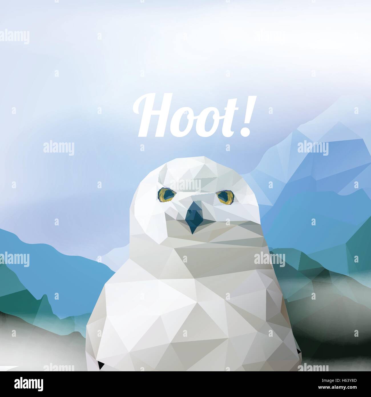 Abstract Low Poly, Snowy Owl (Bubo scandiacus) - Vector Illustration Illustration de Vecteur
