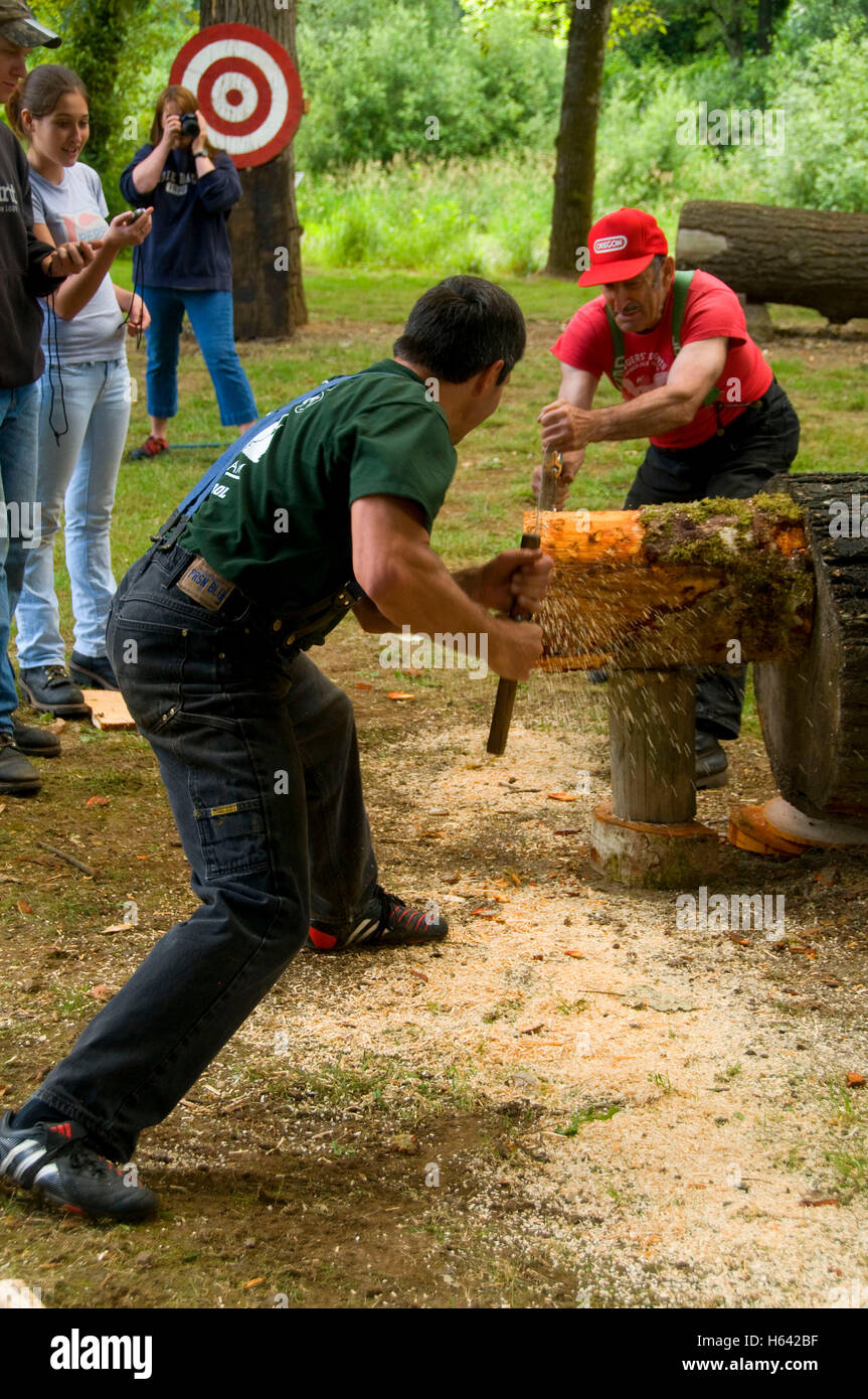 Double-à-coups, comté de Linn Jamboree des bûcherons, comté de Linn Pioneer Pioneer Park, pique-nique, Brownsville, Texas Banque D'Images