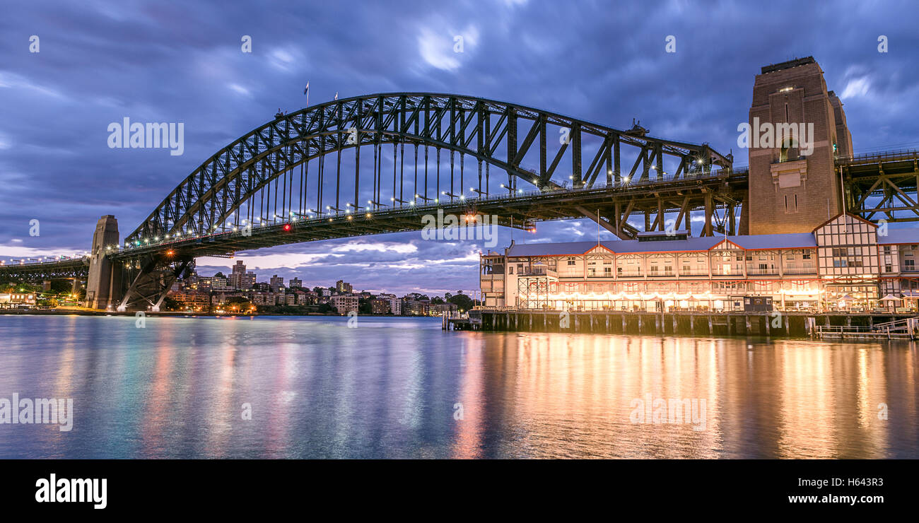 Sydney Harbour Bridge lever du soleil Banque D'Images