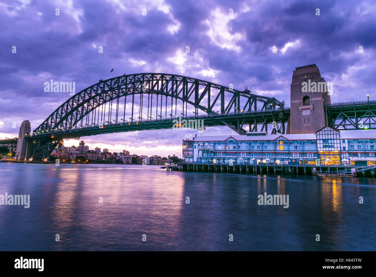 Sydney Harbour Bridge lever du soleil Banque D'Images