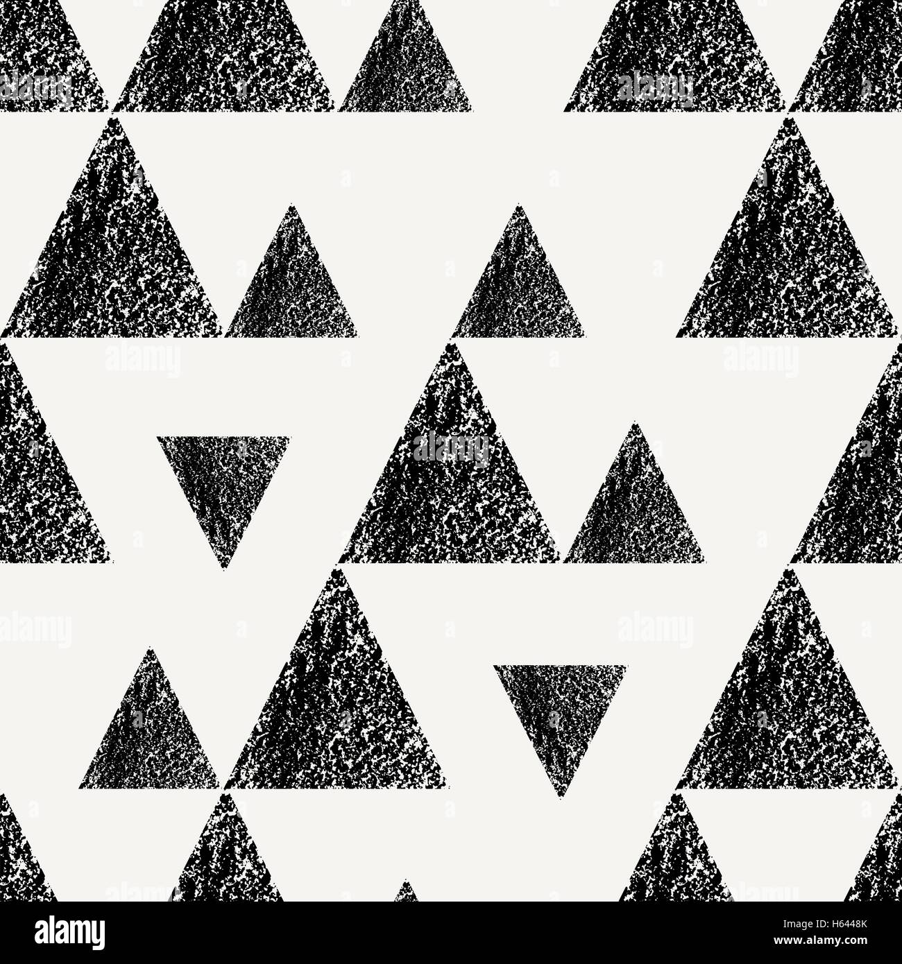 Un motif répétitif avec des formes d'un triangle noir sur fond crème. Abstract design moderne et élégant, l'affiche de la couverture, Illustration de Vecteur