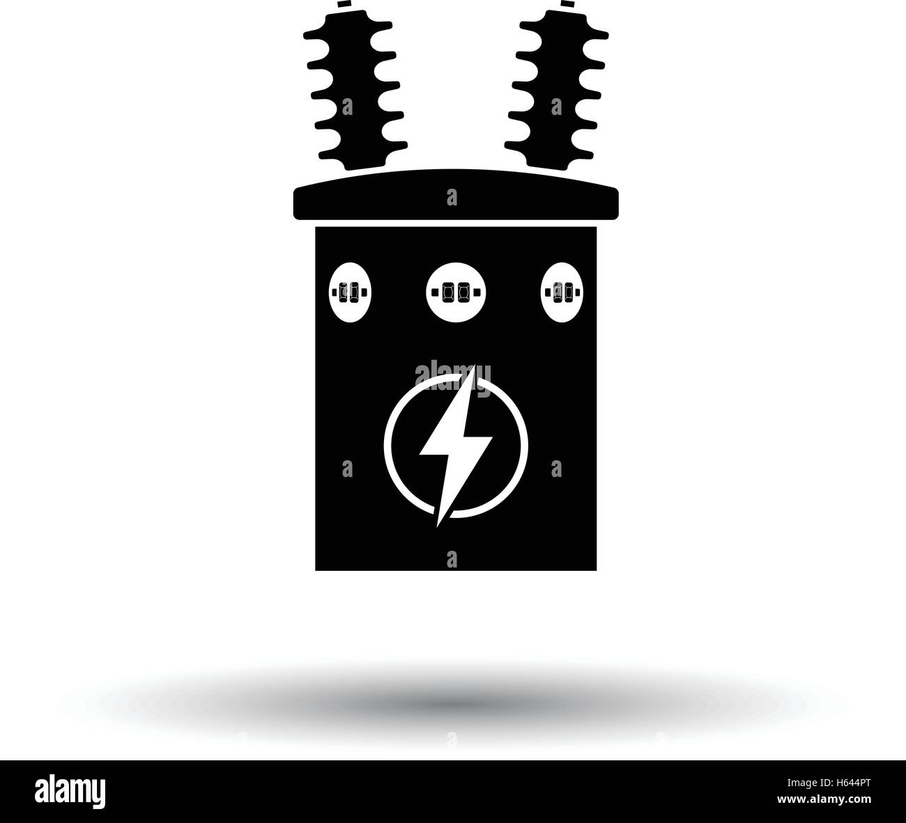 L'icône de transformateur électrique. Fond blanc avec design de l'ombre ...