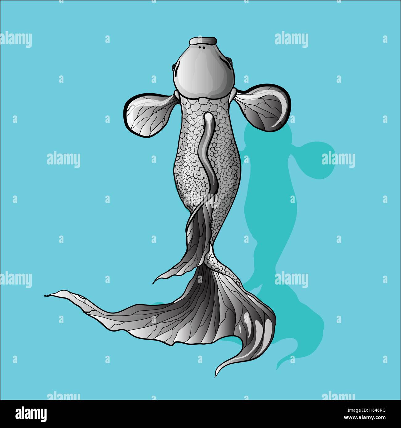 poisson isolé Illustration de Vecteur