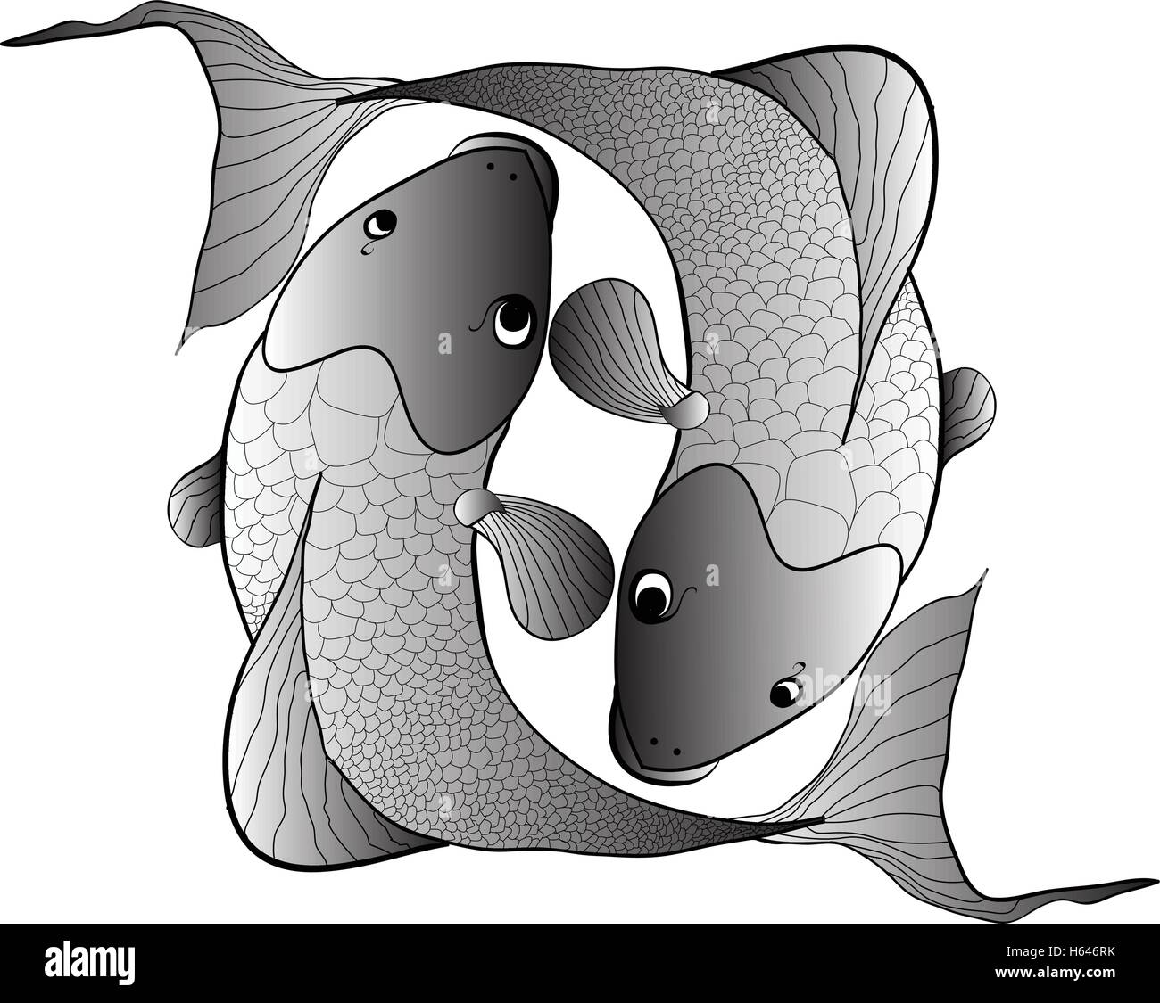 Isolées de poissons noir Illustration de Vecteur