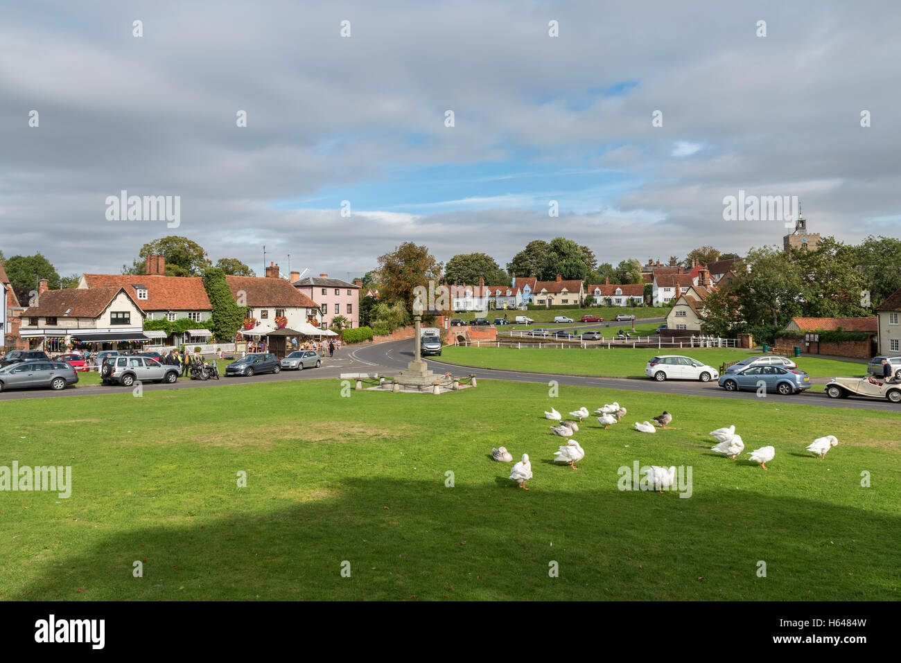 Le village anglais de carte postale vue sur le vert Finchingfield Essex Angleterre 2016 Banque D'Images