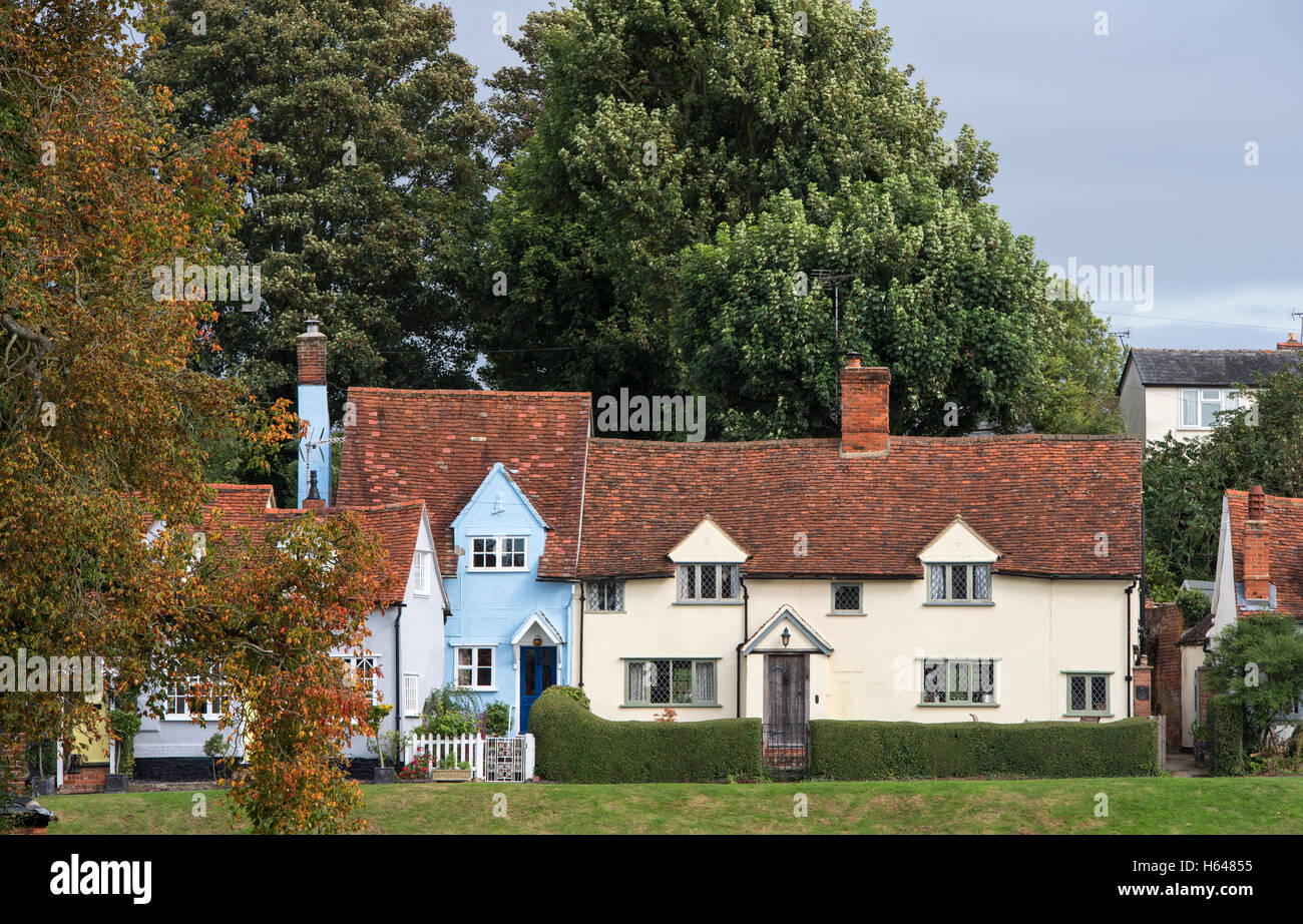 Petit chalet bleu Angleterre Essex 2016 Finchingfield Banque D'Images