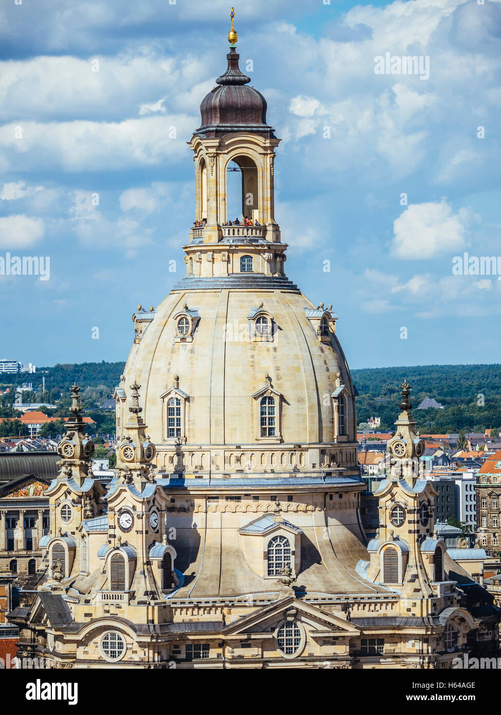 Allemagne, Dresden, coupole de l'église Frauenkirche dans la vieille ville Banque D'Images