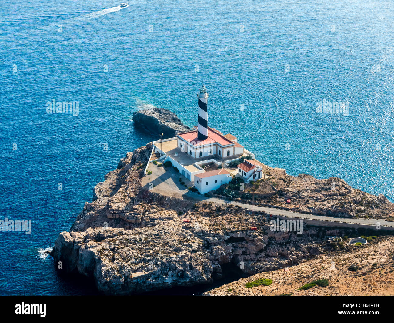 Espagne, Majorque, Palma de Mallorca, vue aérienne, Cap de Cala Figuera, lighthouse Banque D'Images