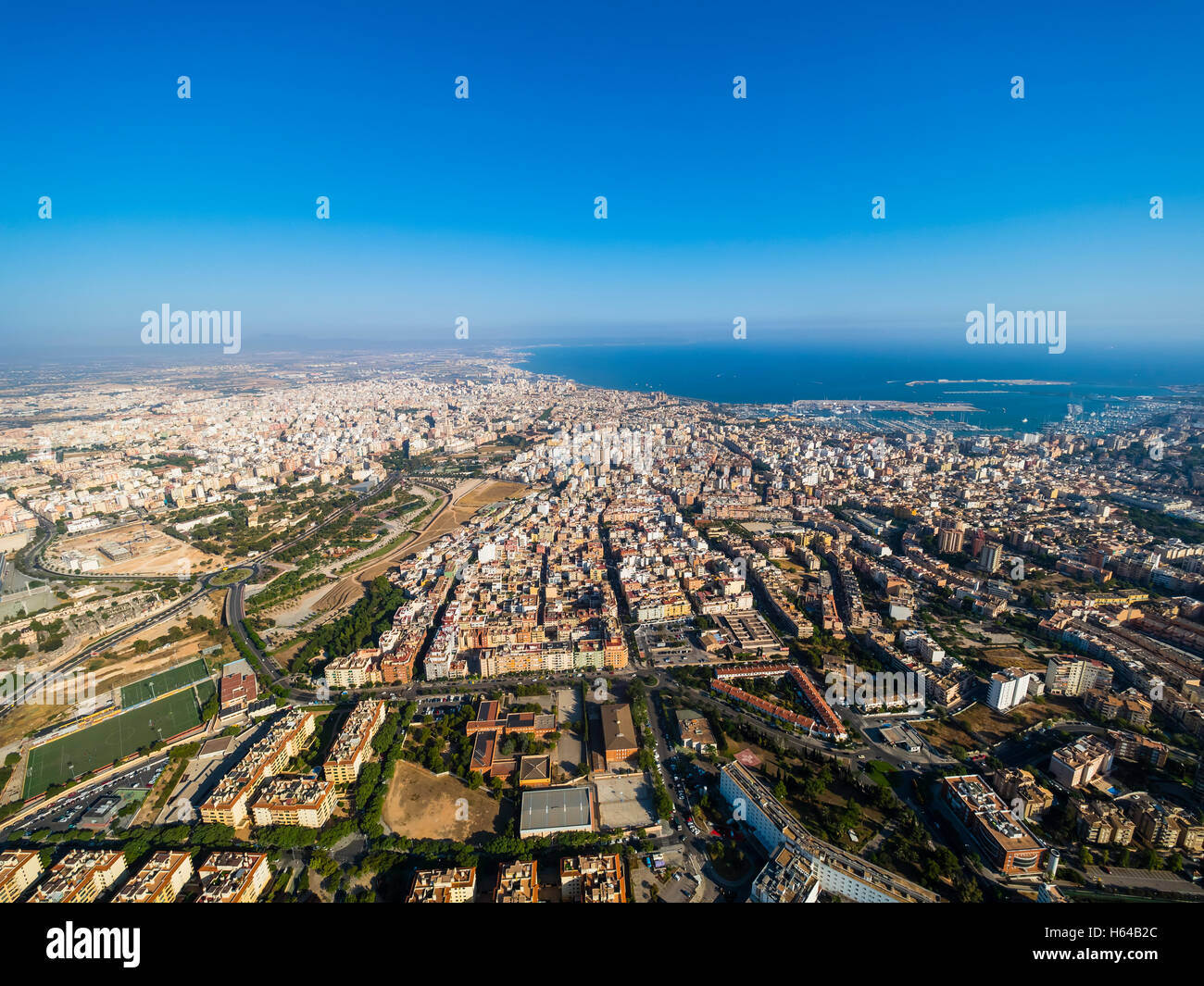 L'Espagne, Îles Baléares, Mallorca, vue de la baie de Palma de Mallorca Banque D'Images