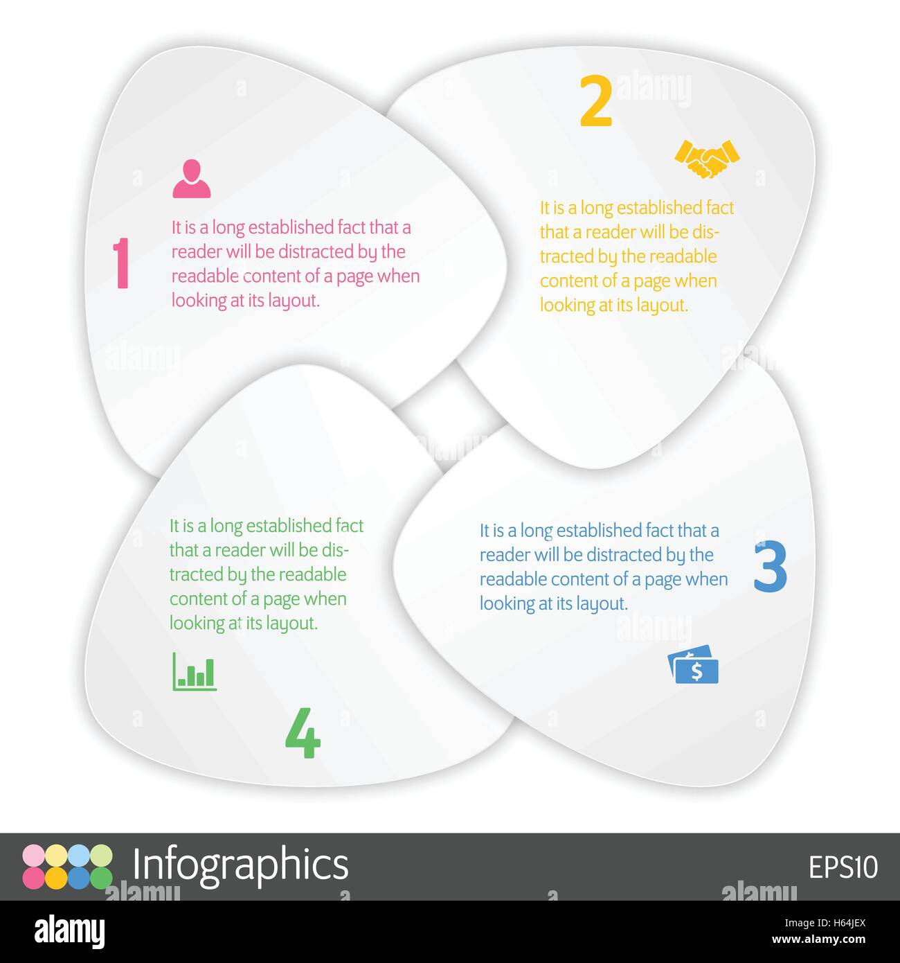 Cycle de quatre étapes de mise en page infographique concept vector illustration Illustration de Vecteur