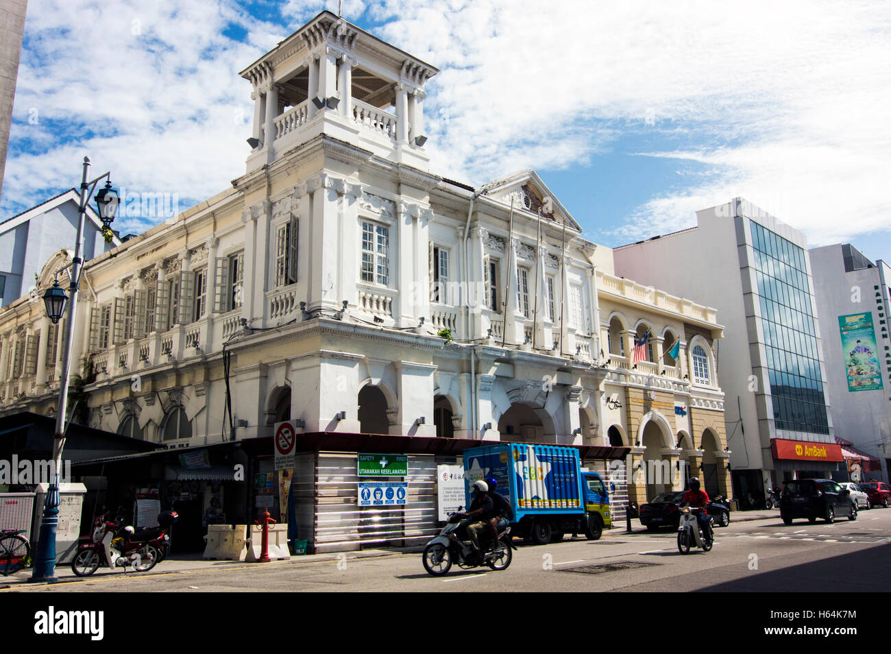 Colonial Building, Georgetown, Penang, Malaisie Banque D'Images