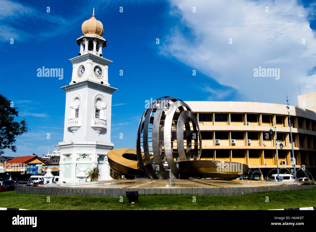 Queen Victoria Memorial clocktower, Georgetown, Penang, Malaisie Banque D'Images