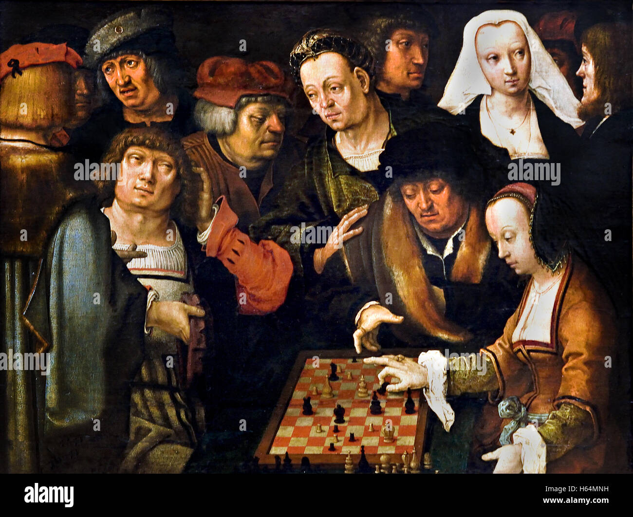 Le jeu d'échecs 1518 Lucas van Leyden (1494-1533) Leiden Pays-Bas Néerlandais Banque D'Images