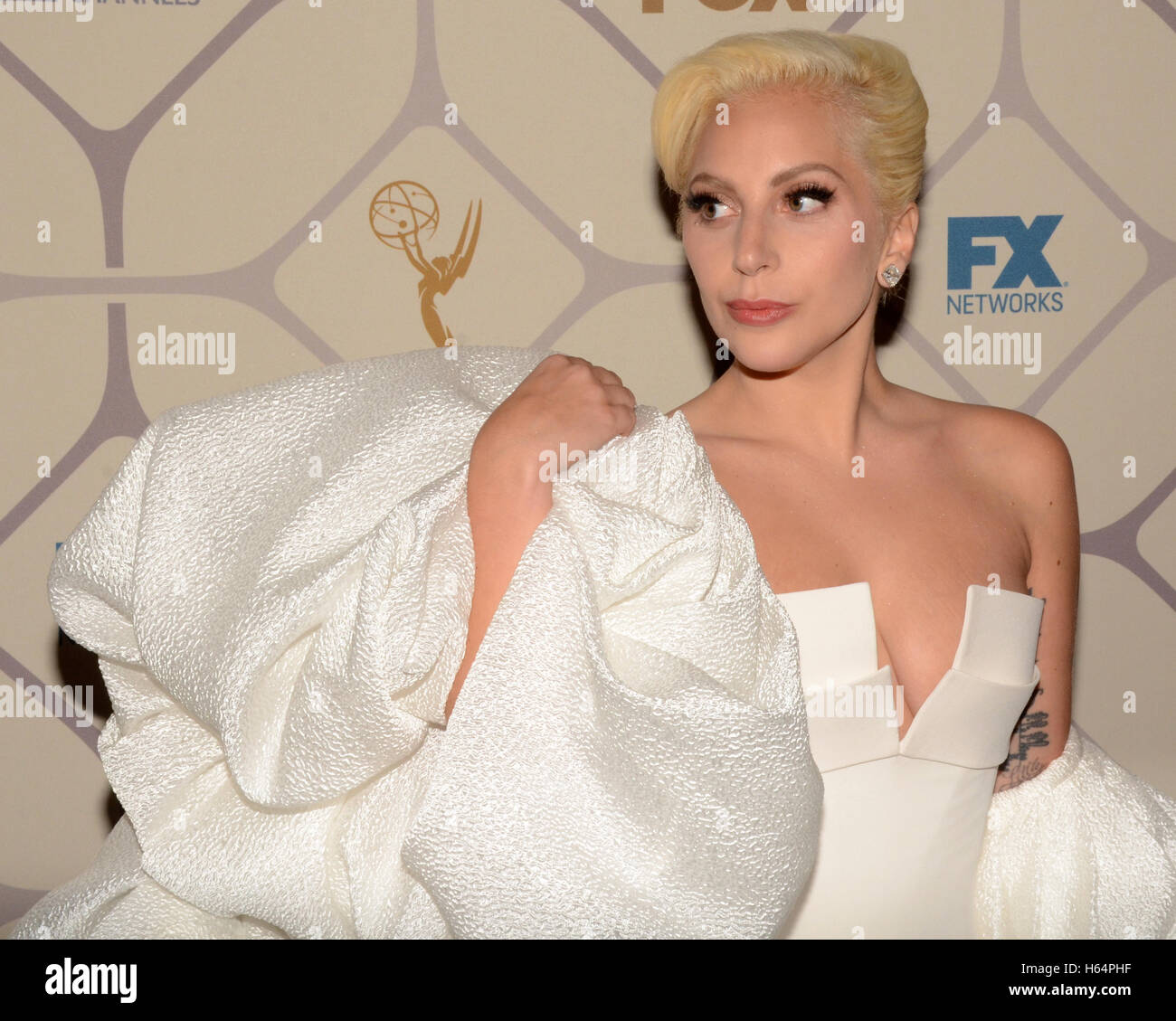 Aka Lady Gaga Stefani Joanne Angelina Germanotta assiste à la 67e Primetime Emmy Awards Fox after party le 20 septembre 2015 à Los Angeles, Californie. Banque D'Images