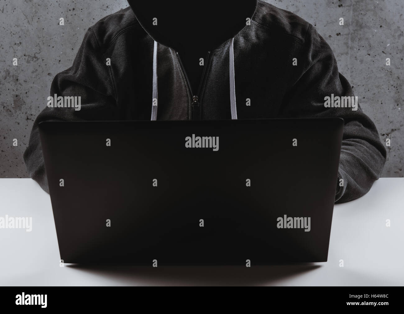 Ordinateur Hacker confiant de concept Banque D'Images