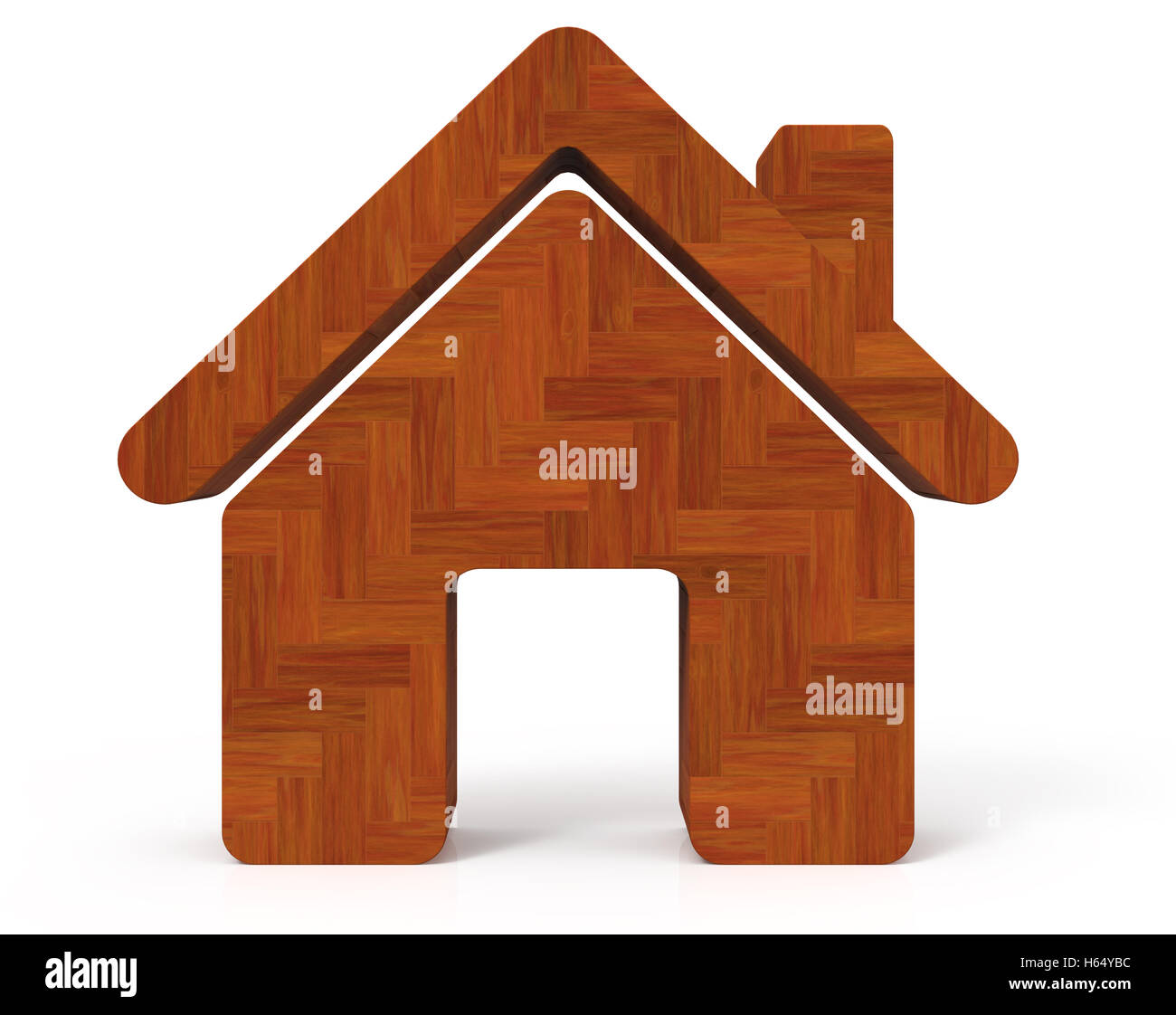 Brown icône en forme de maison, isolé sur fond blanc, 3D Rendering Banque D'Images