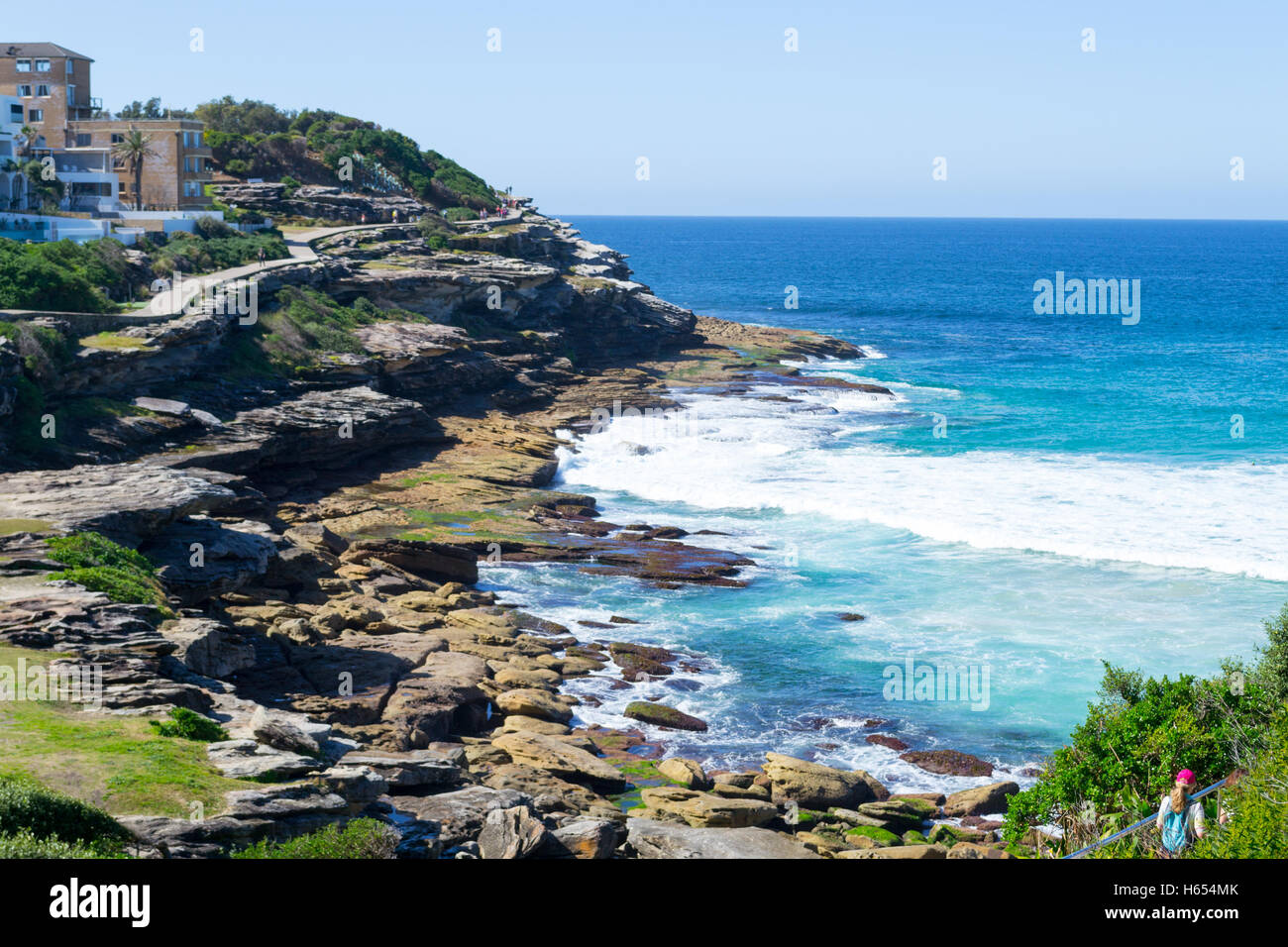 Bondi à Coogee walk est situé à 6 km de long en banlieue est Sydneys Banque D'Images