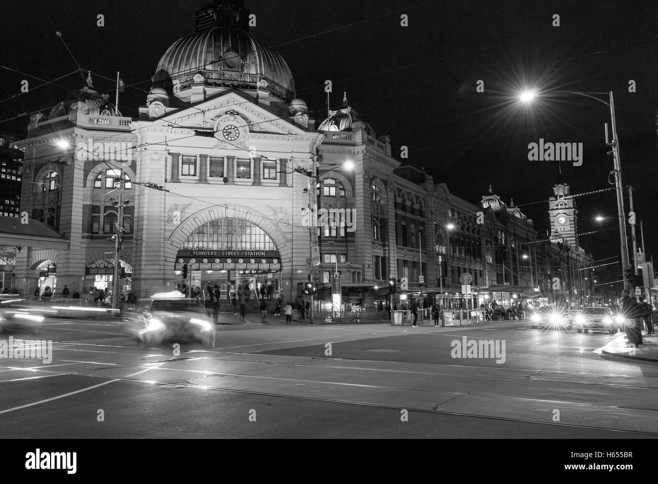 La gare de Flinders Street est la principale gare à Melbourne Banque D'Images