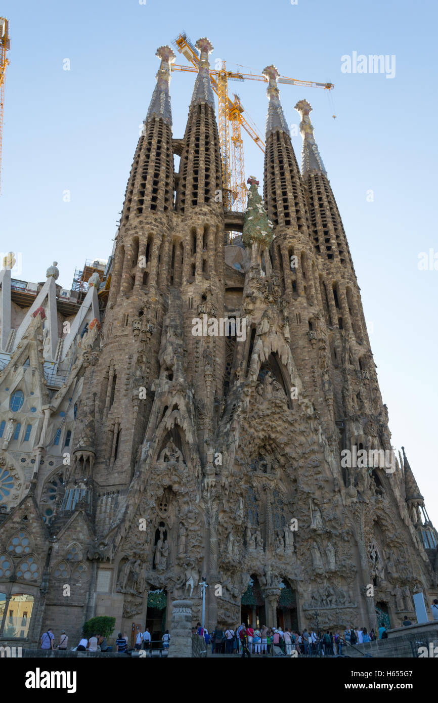 Basílica Temple Expiatori j de la Sagrada Família est l'une des icônes principales de Barcelone devrait être terminée en 2016 Banque D'Images