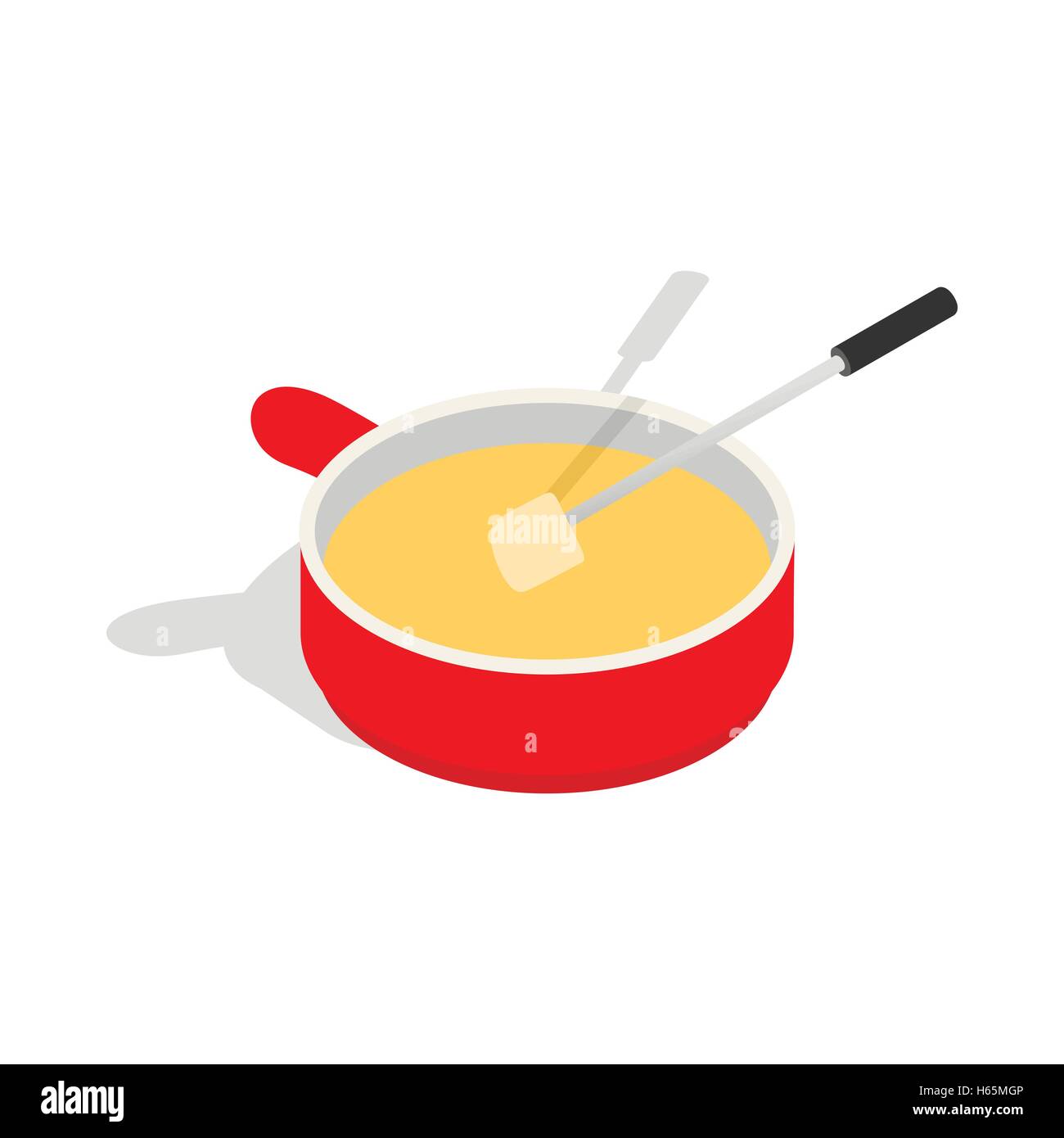 Fondue au fromage, l'icône de style 3D isométrique Illustration de Vecteur