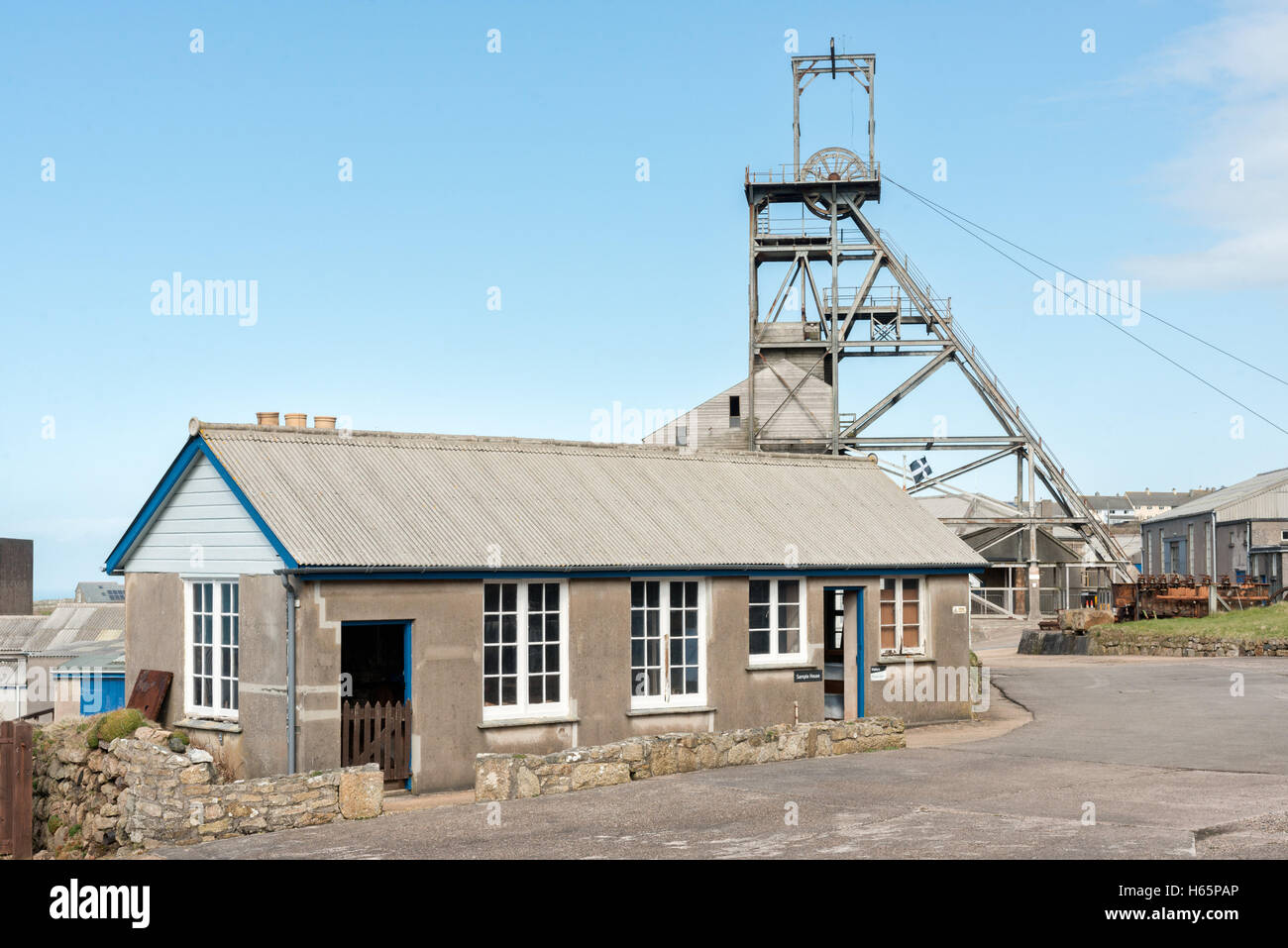 L'échantillon versé lors de l'historique Geevor tim mine, maintenant un musée à Cornwall, UK Banque D'Images