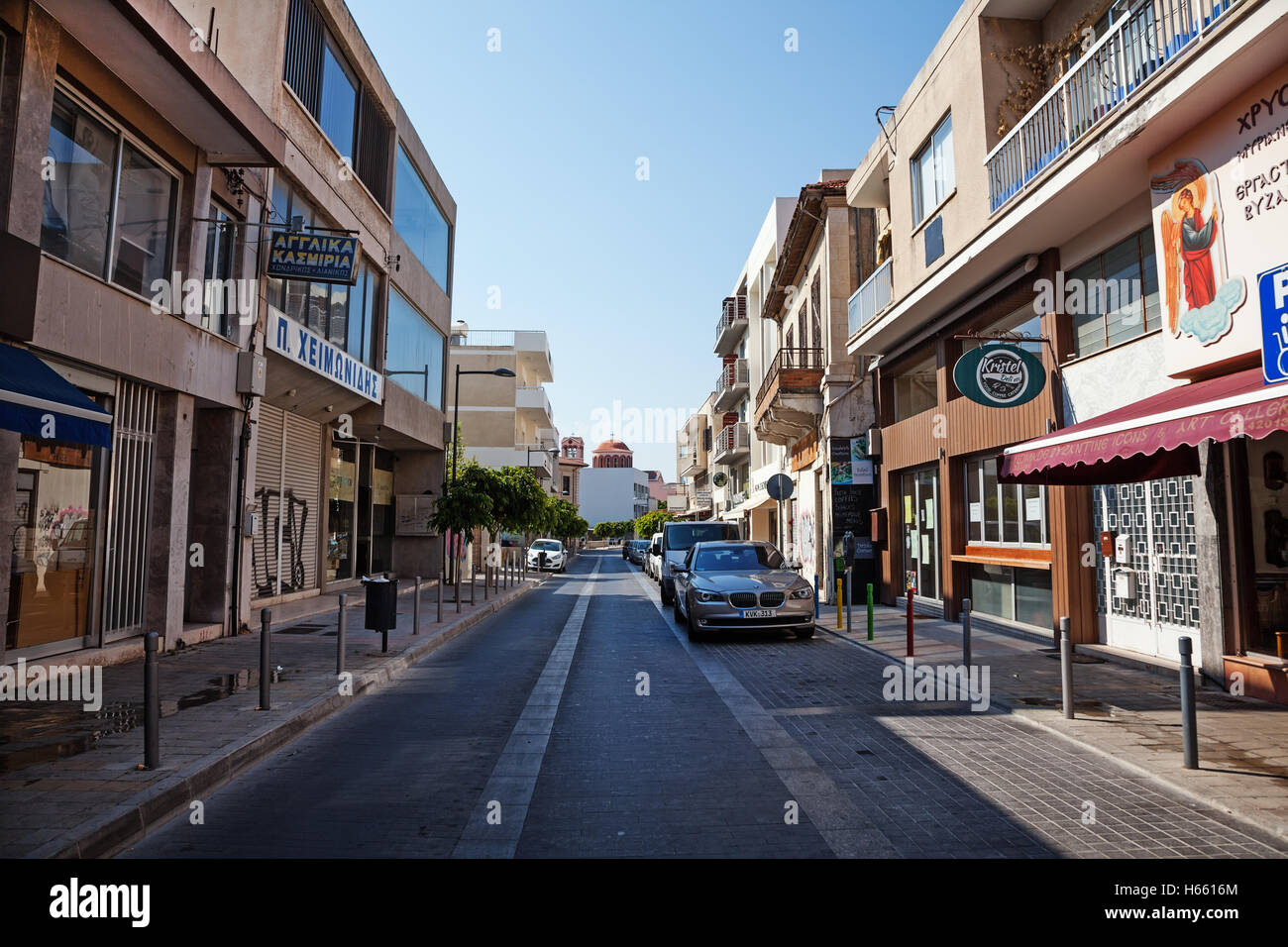 Limassol (Lemesos), Chypre - 17 juillet 2015 : les rues d'une vieille ville Banque D'Images