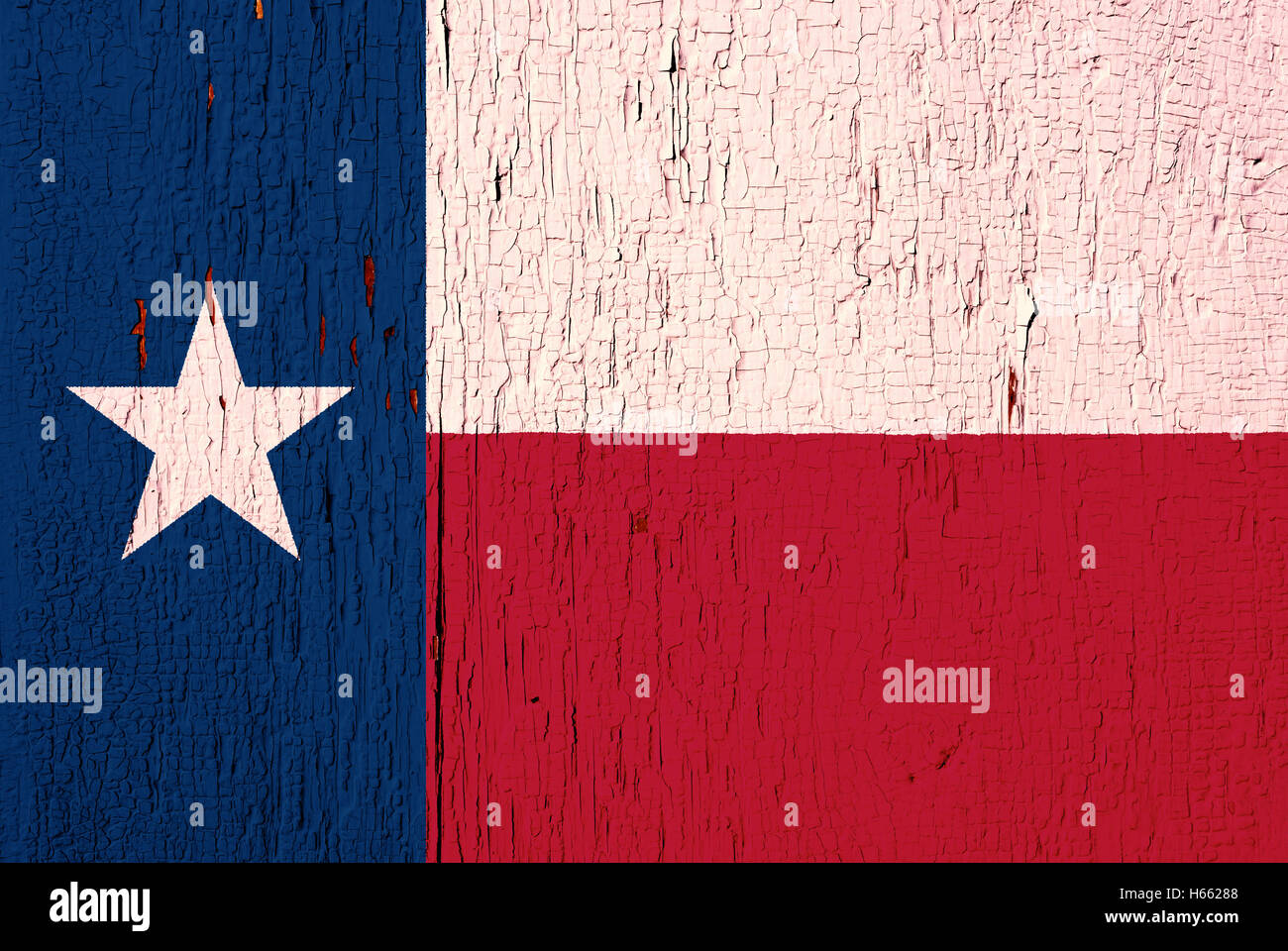 Drapeau de l'État du Texas sur la pelée, texturé, âgés de fond peinture Banque D'Images