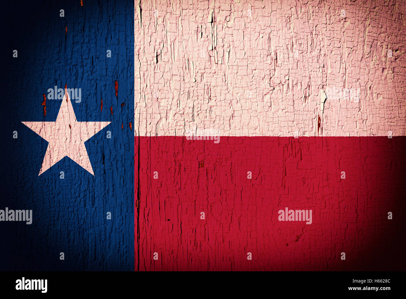 Drapeau de l'État du Texas sur la pelée, texturé, fond fissuré Banque D'Images