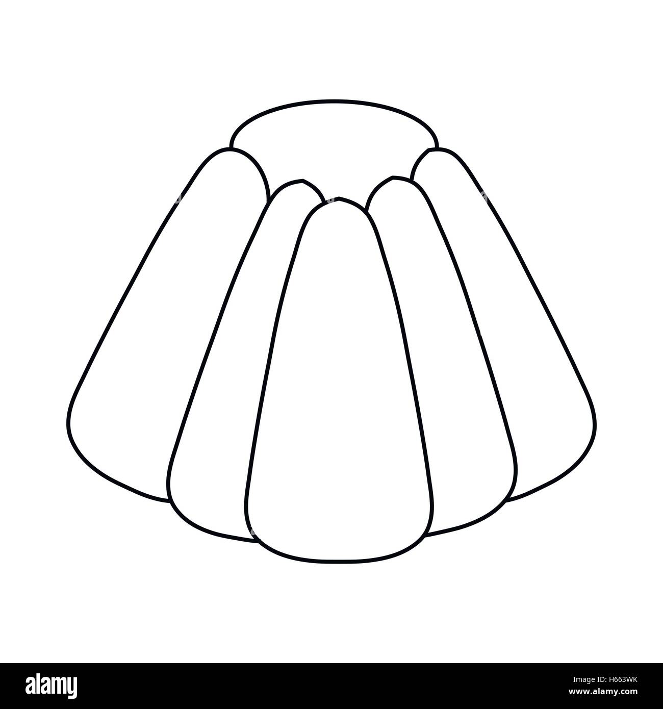 L'icône de style contour Gugelhupf Illustration de Vecteur