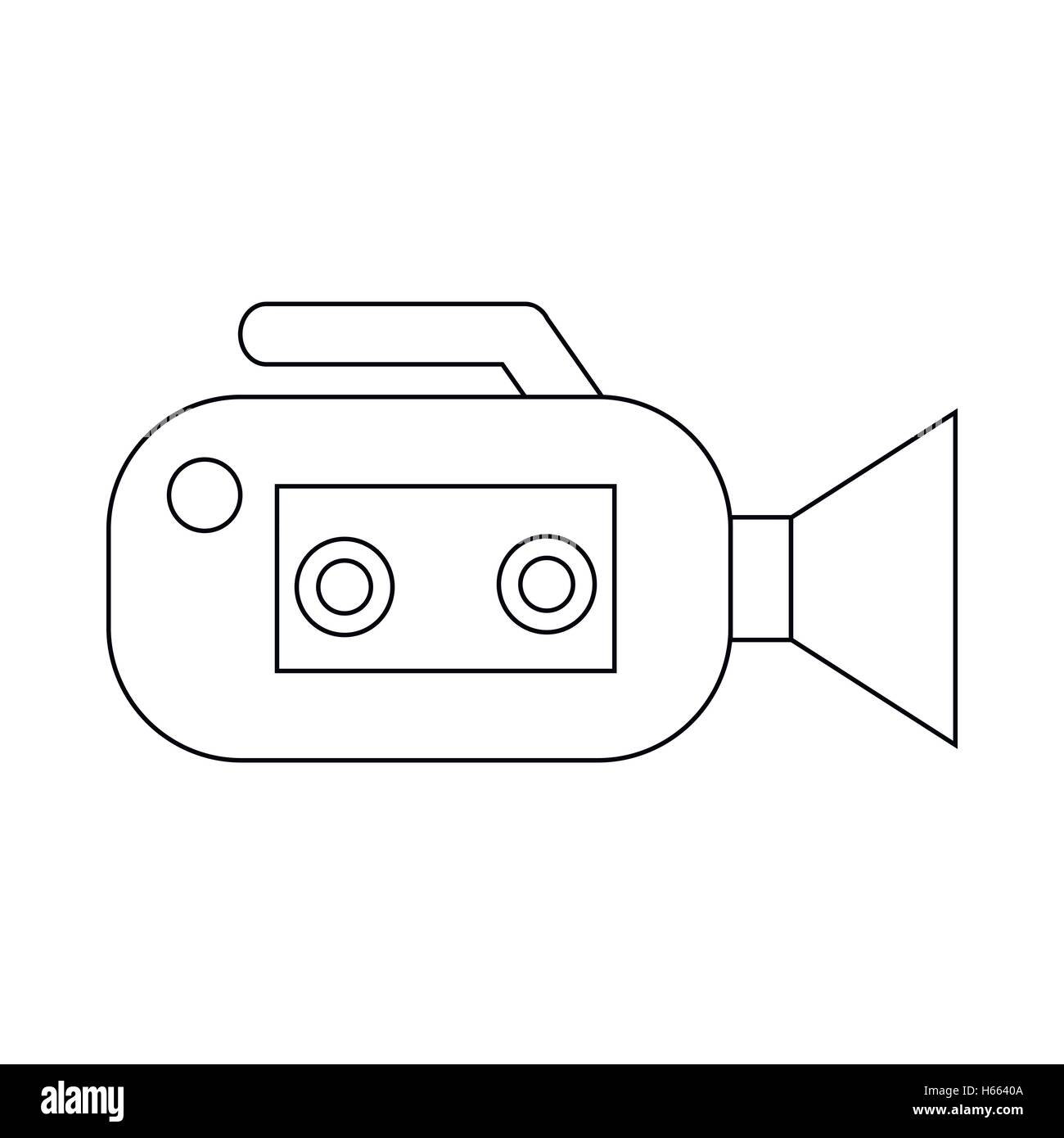 Camescope vidéo avec l'icône de cassette vidéo Illustration de Vecteur