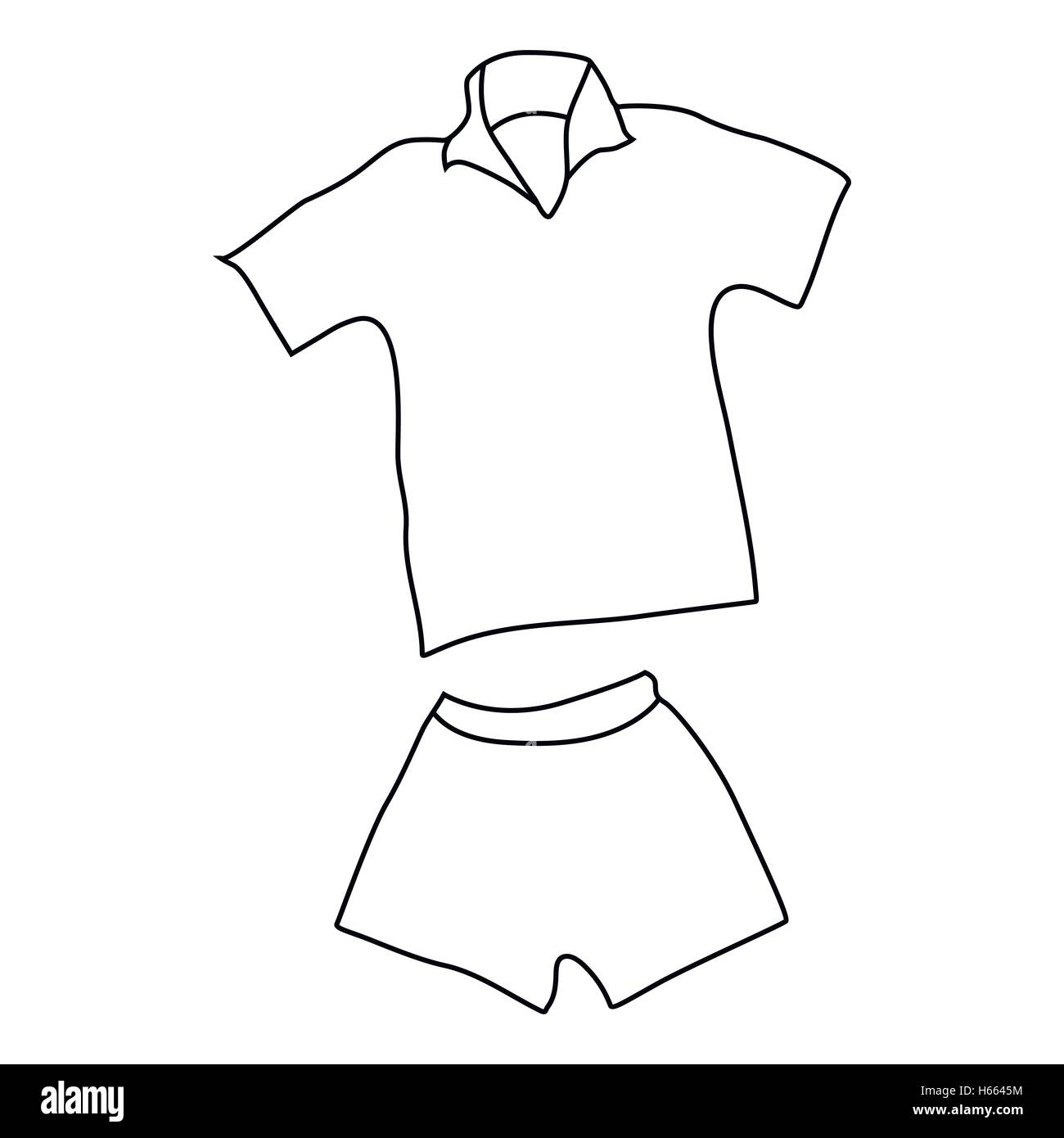 L'homme, l'icône Tennis uniforme style du contour Illustration de Vecteur