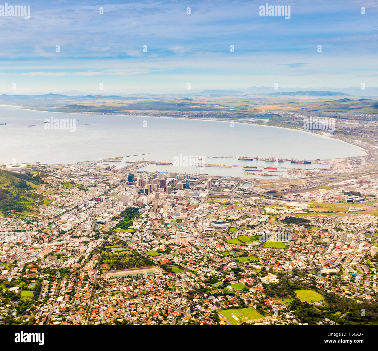 Vue aérienne de la ville du Cap en Afrique du Sud Banque D'Images