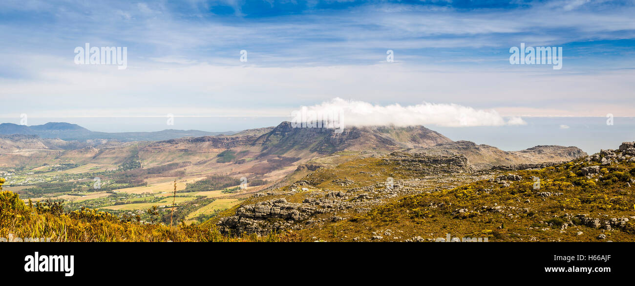 Vue panoramique depuis la montagne de la table au Cap, Afrique du Sud Banque D'Images